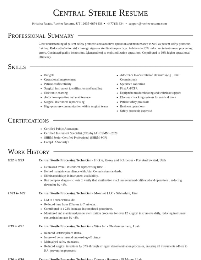 Director resume template
