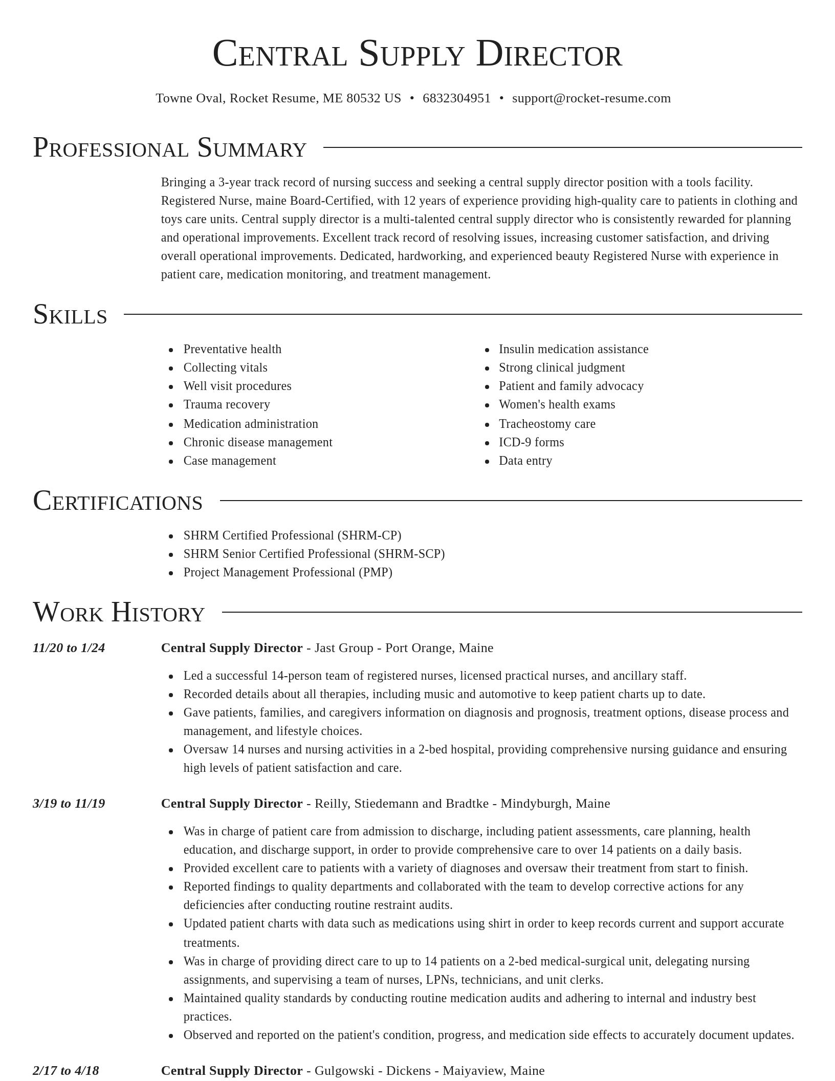 Director resume template
