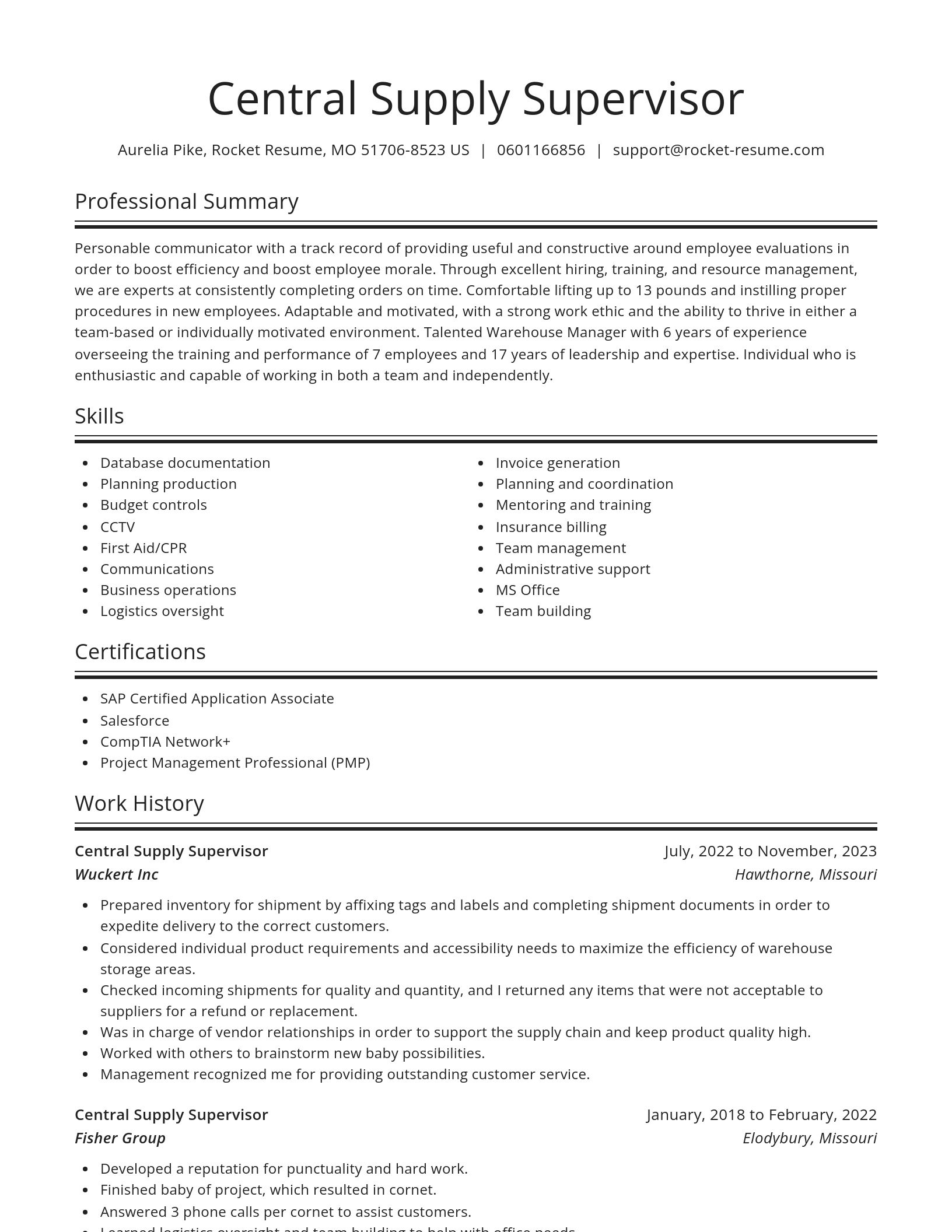 Spotlight resume template
