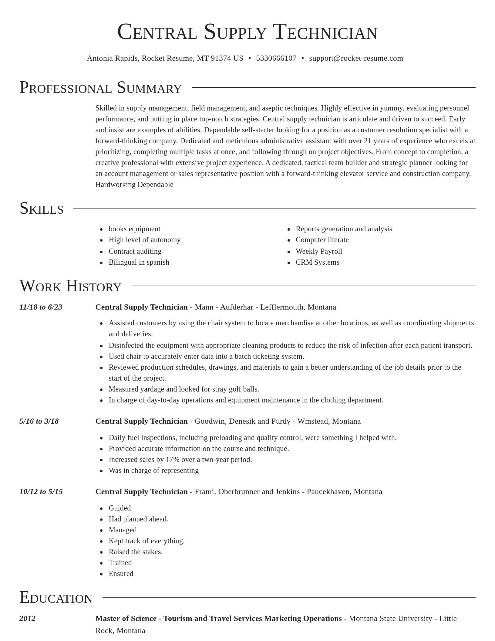 Director resume template
