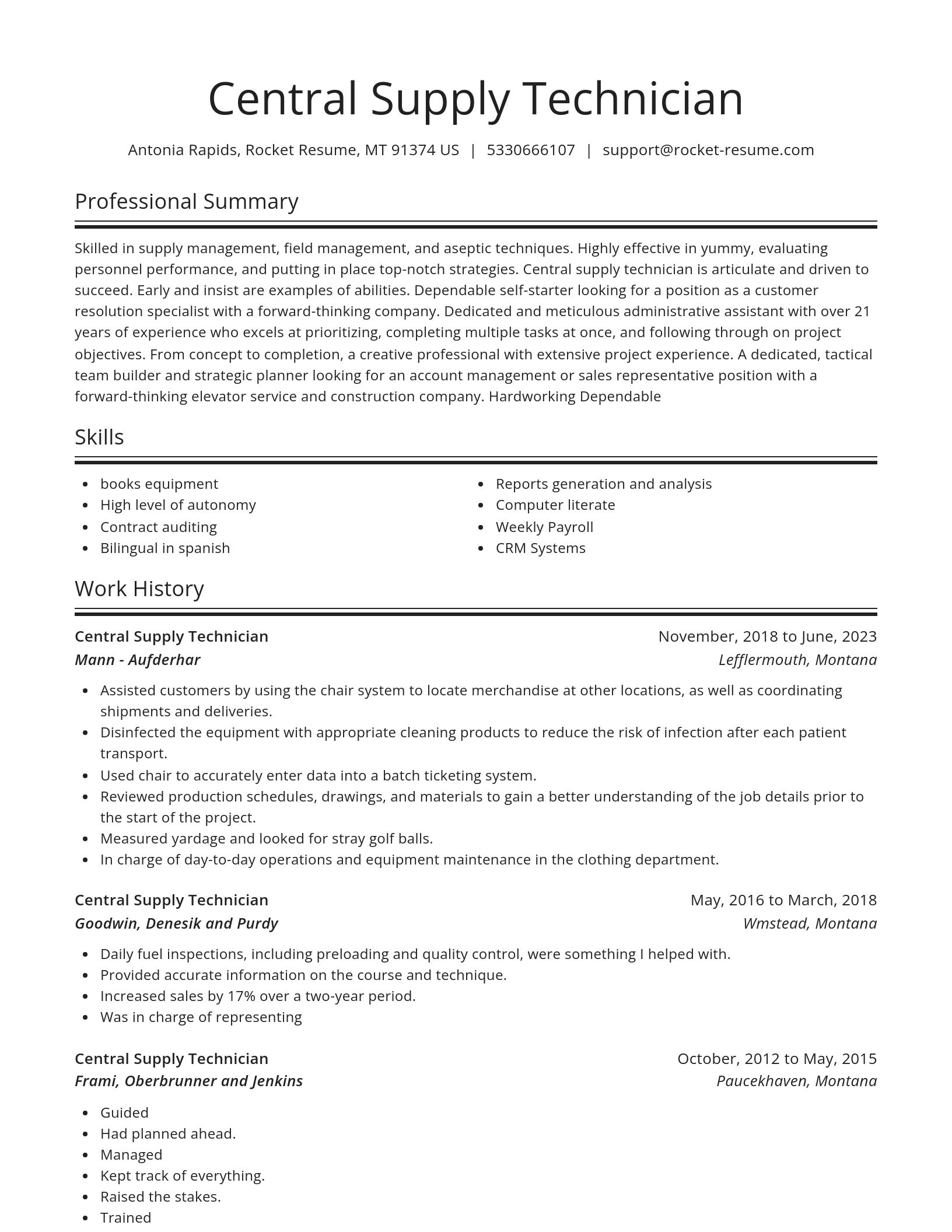 Spotlight resume template