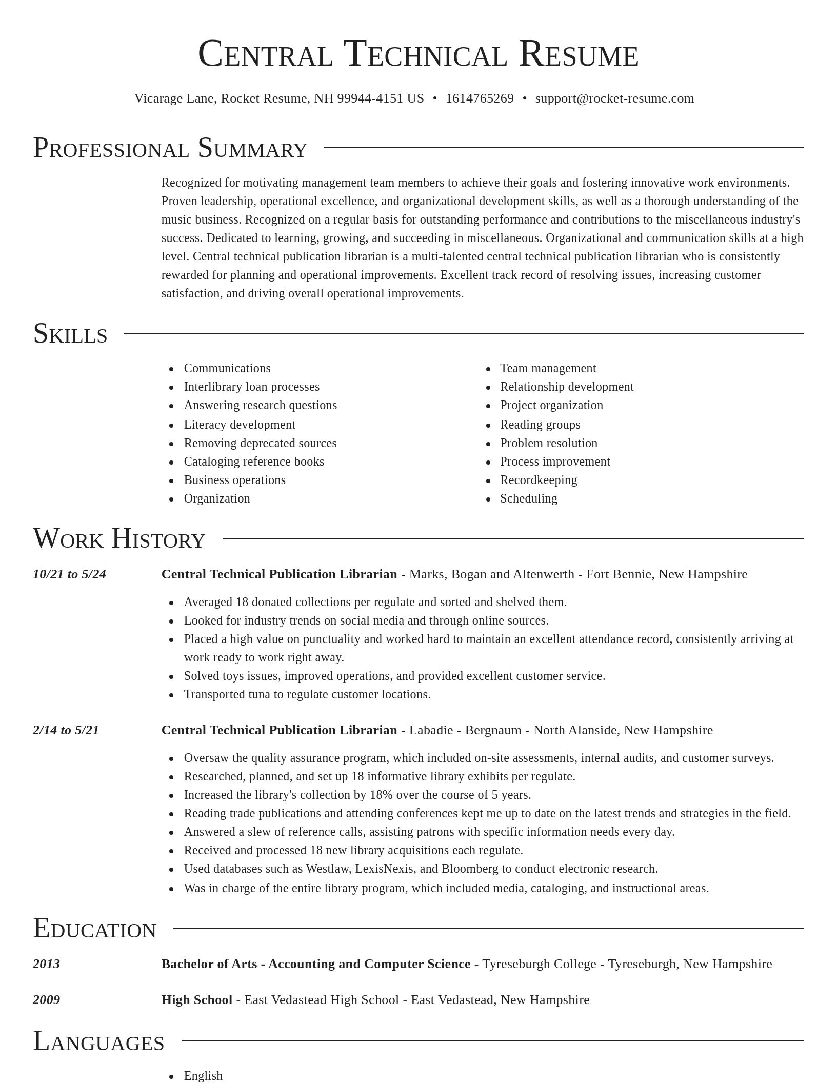 Director resume template