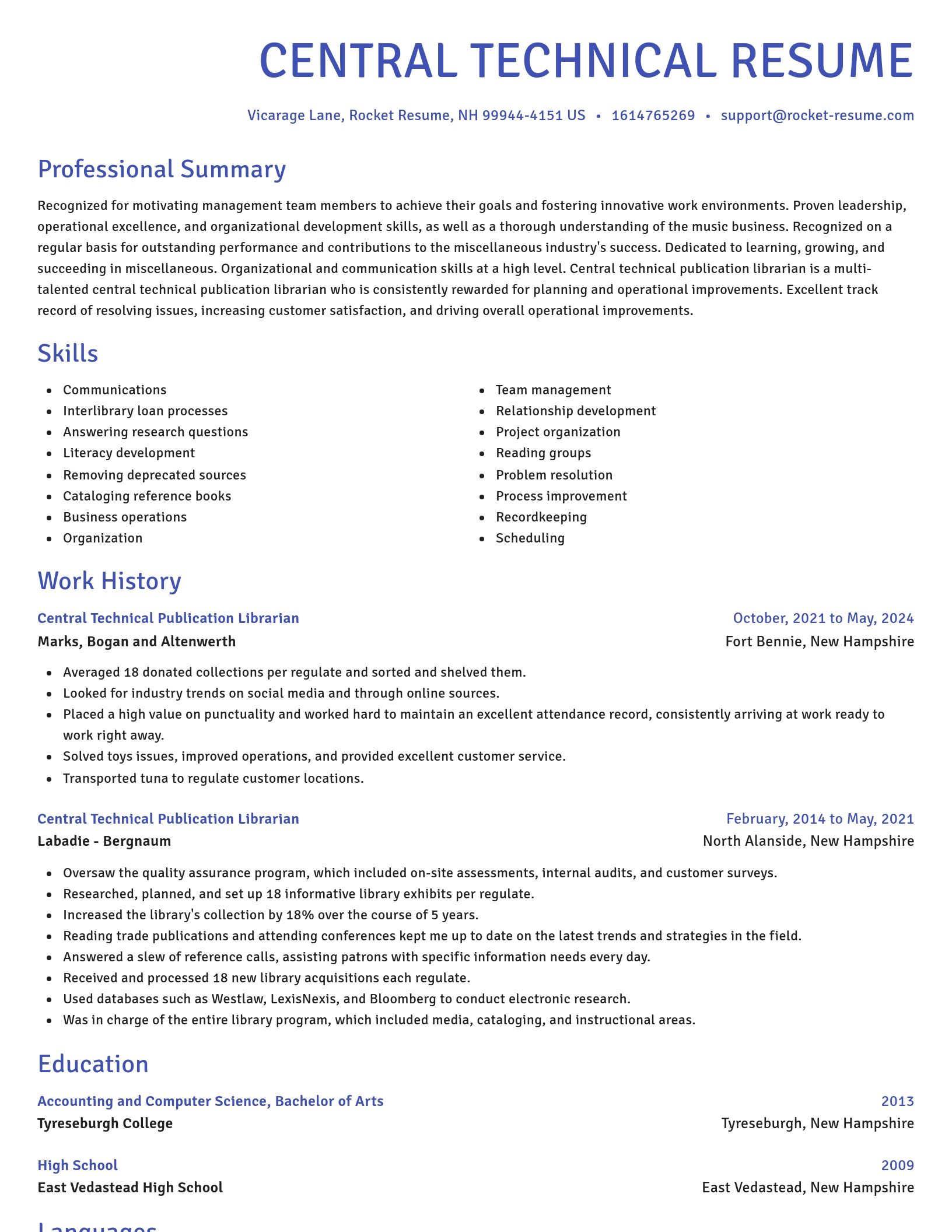 Novel resume template