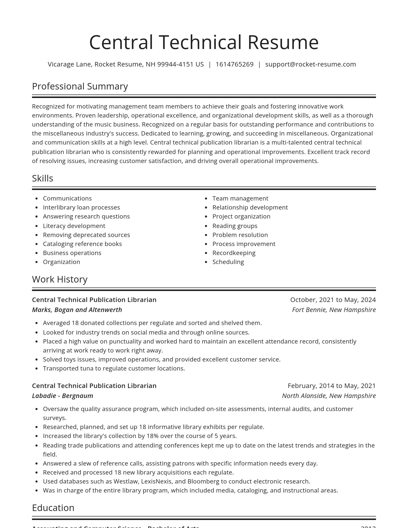 Spotlight resume template