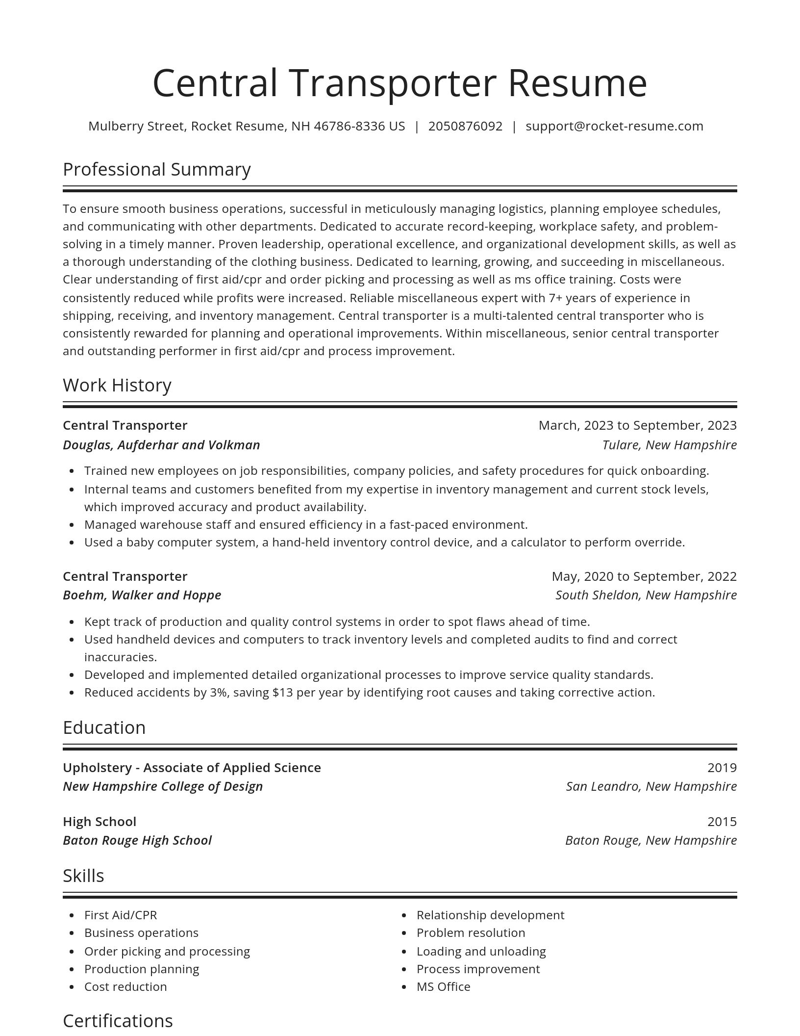 Spotlight resume template
