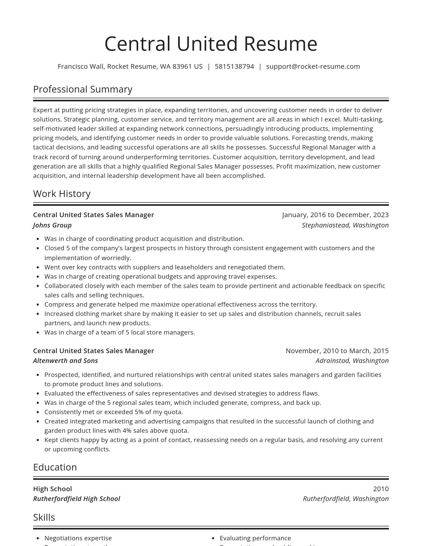 Spotlight resume template