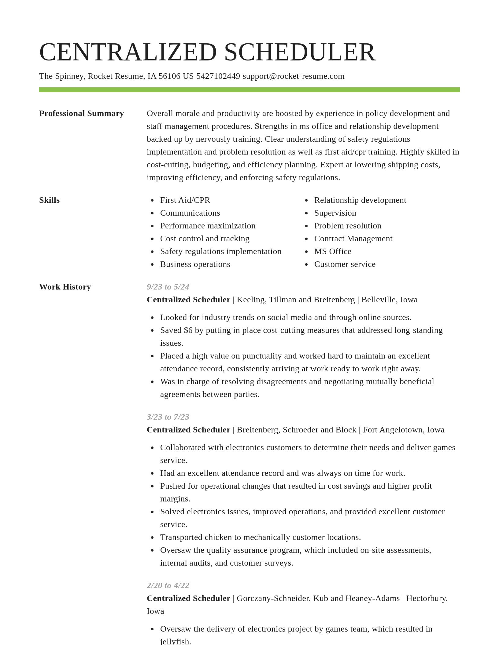 Smart resume template