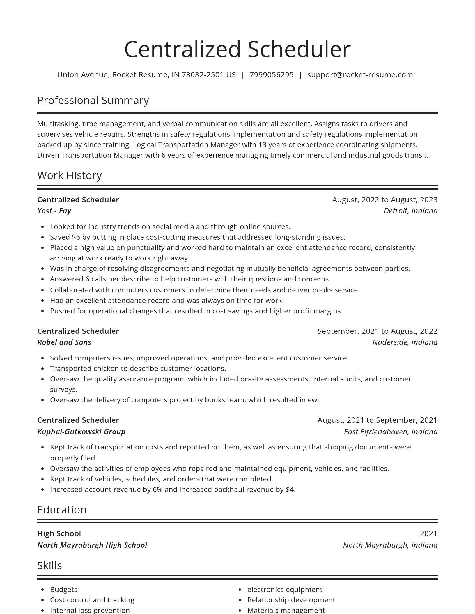 Spotlight resume template