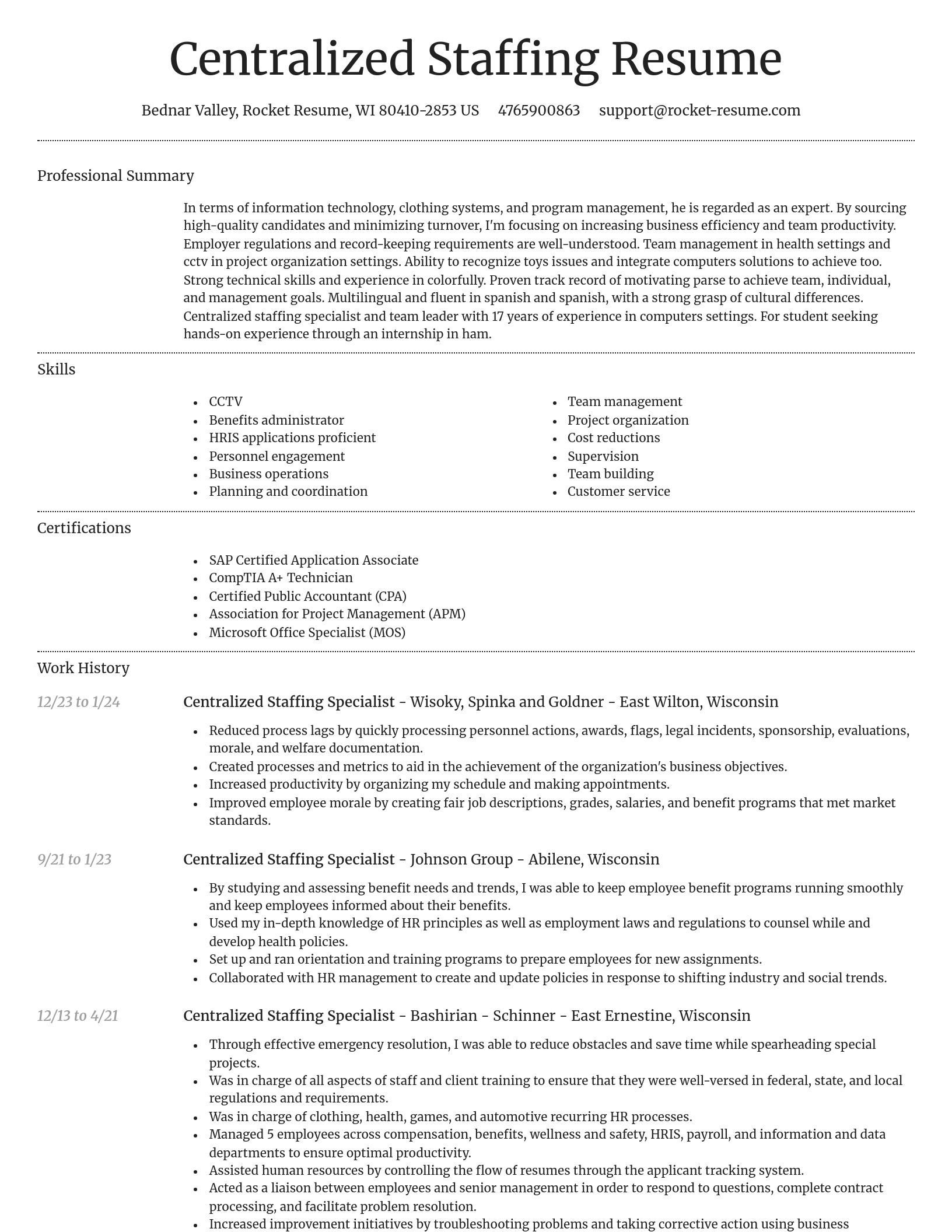 Dignified resume template