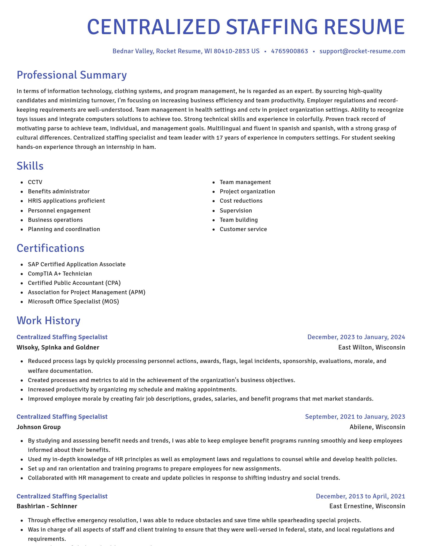 Novel resume template