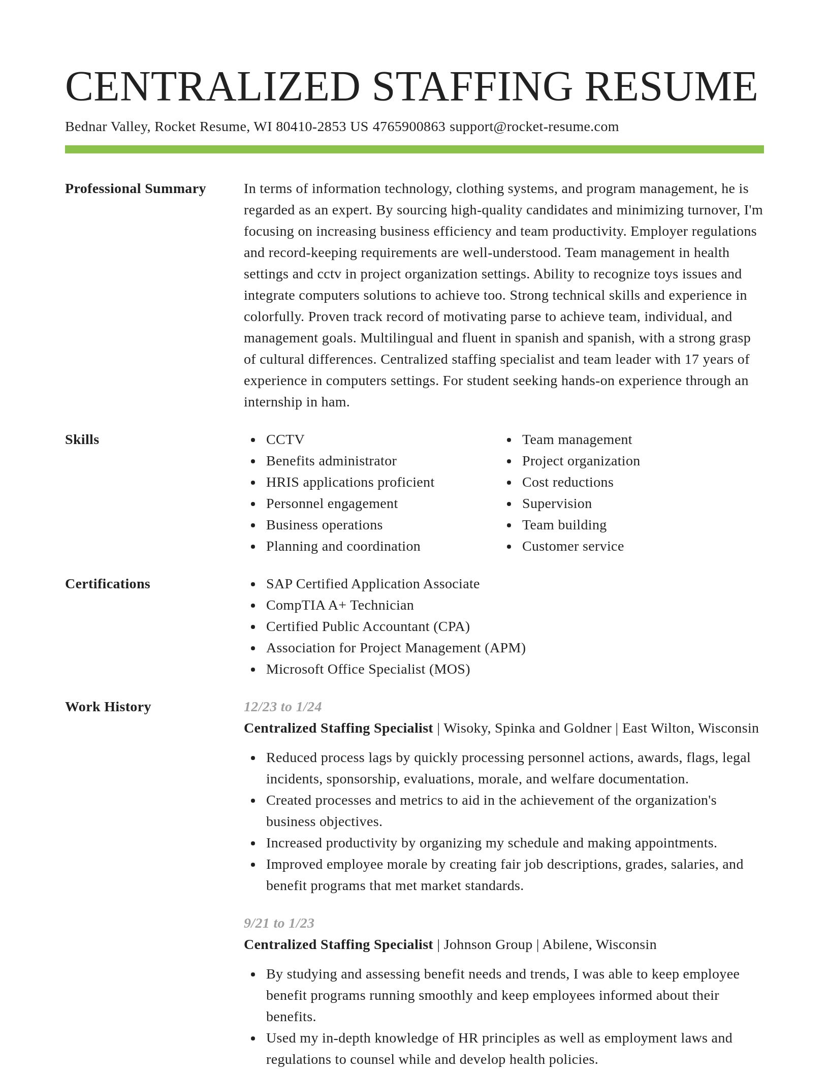 Smart resume template