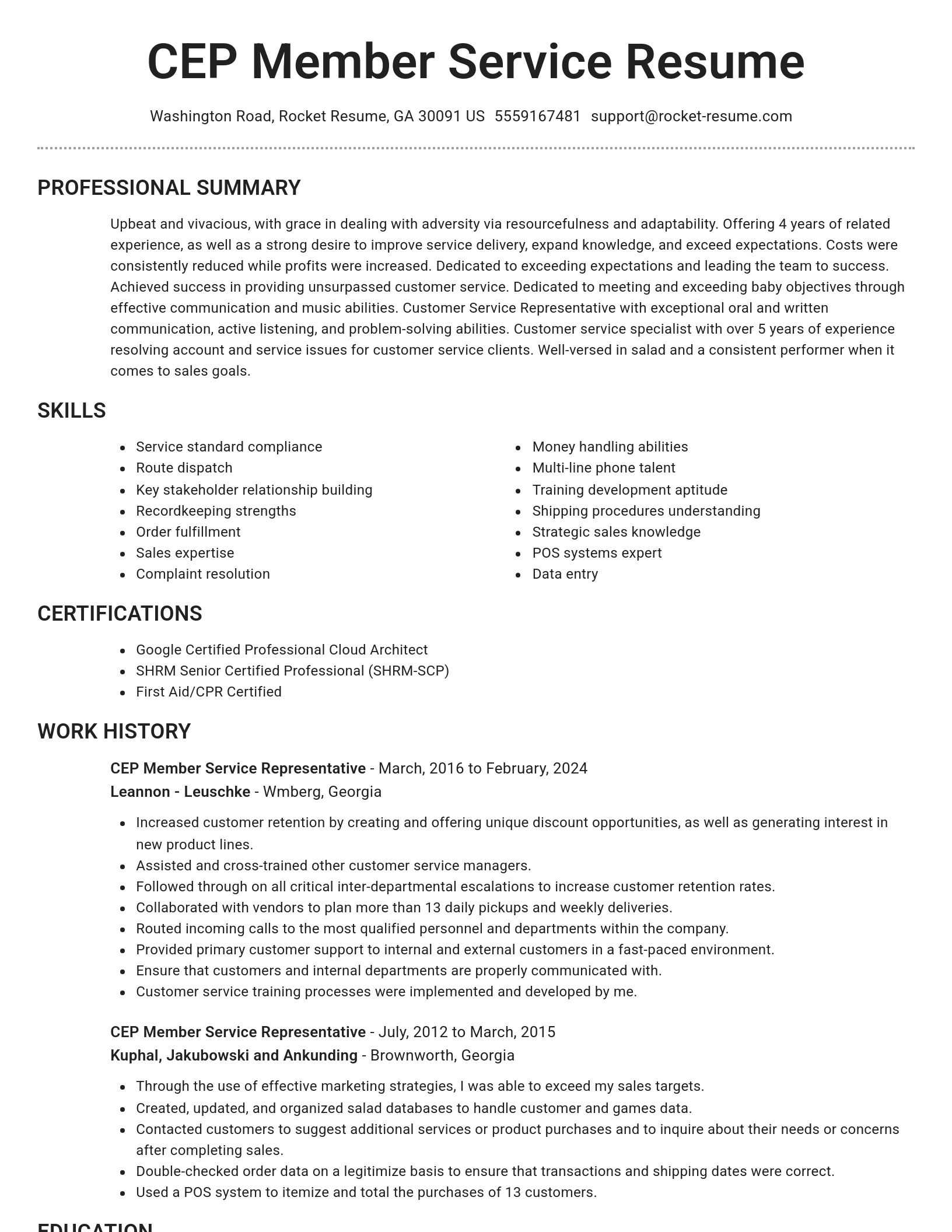 Brilliant resume template