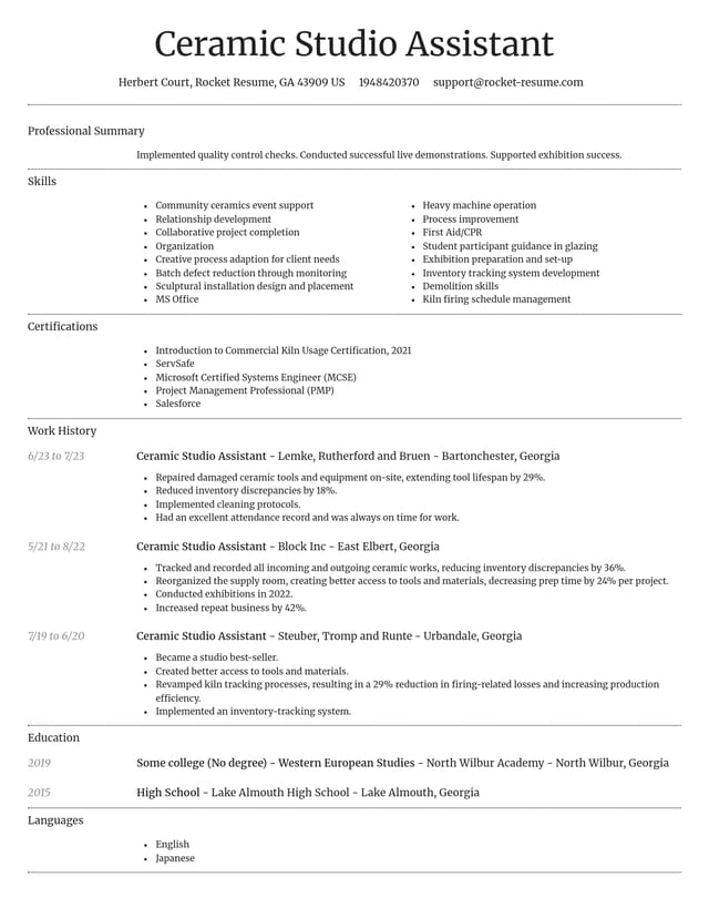 Dignified resume template