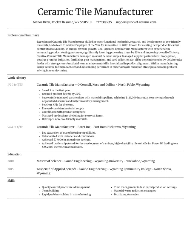 Dignified resume template