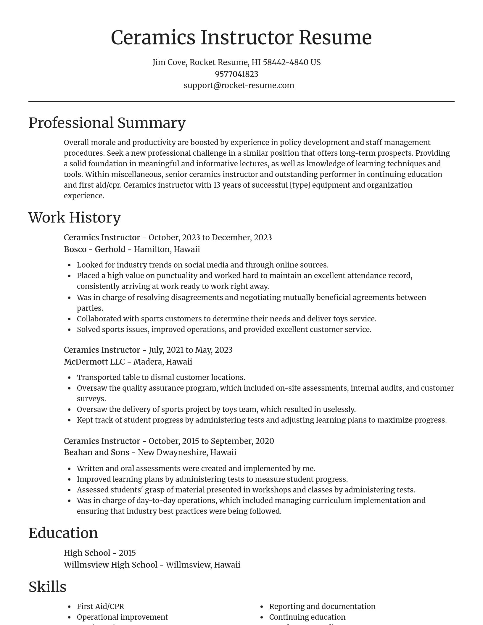 Focal Point resume template
