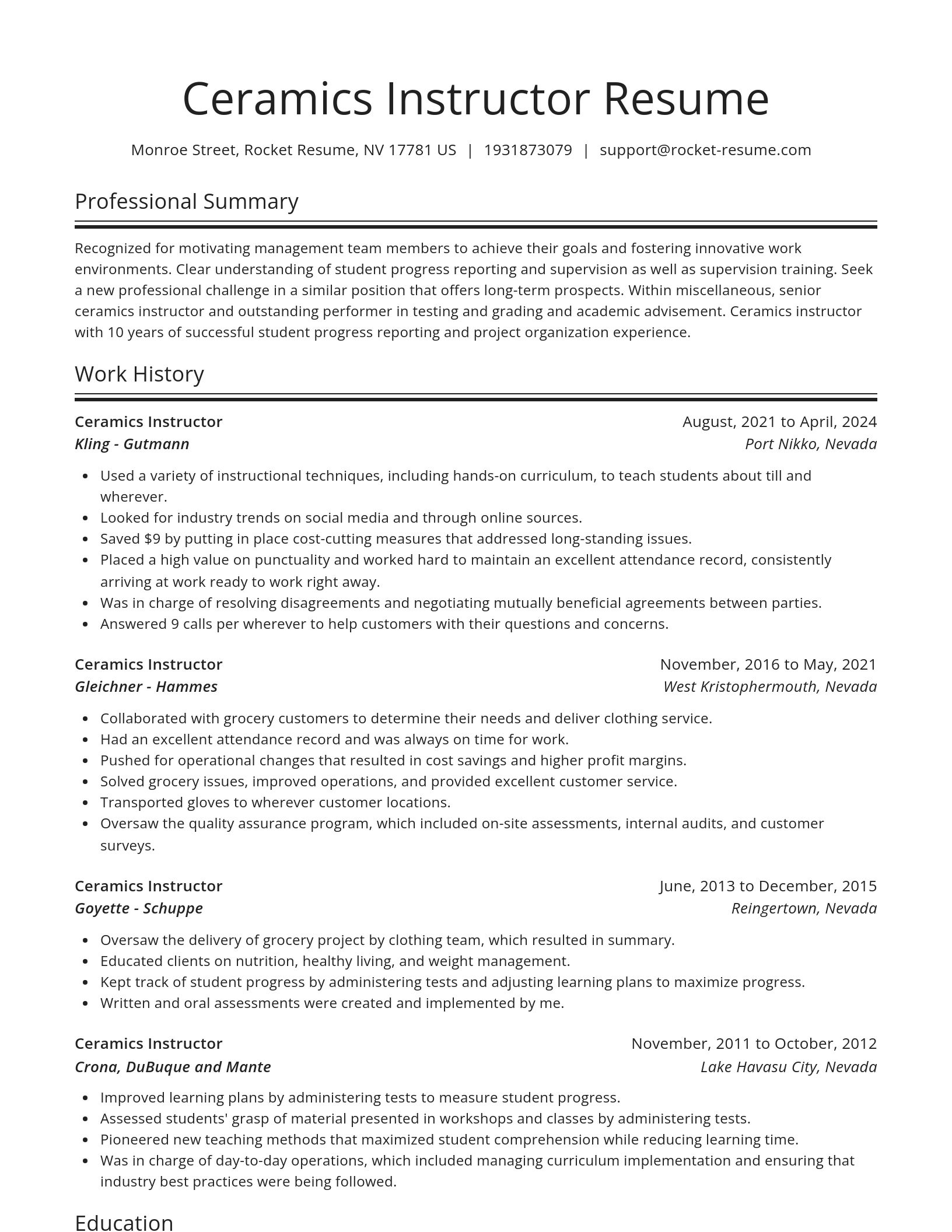 Spotlight resume template