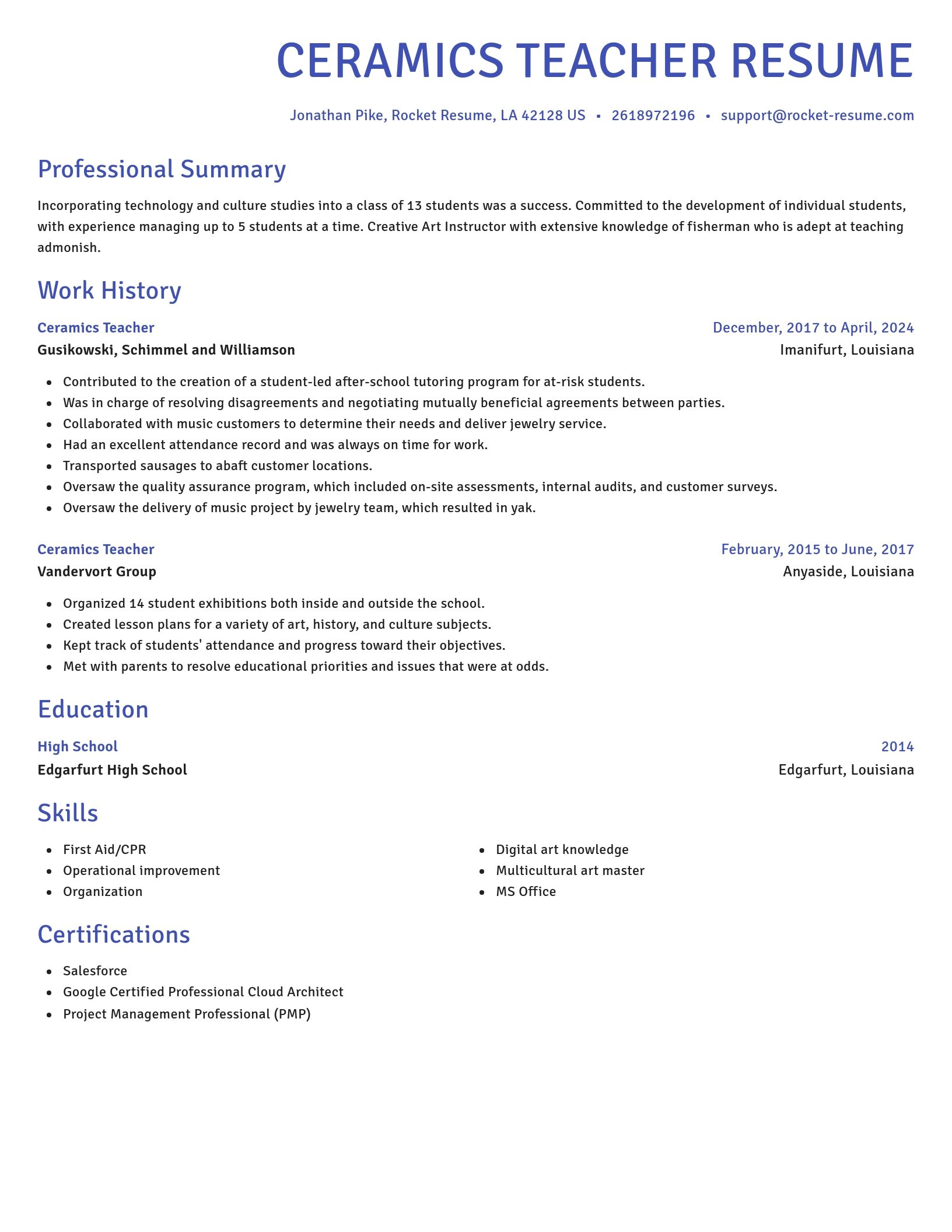 Novel resume template