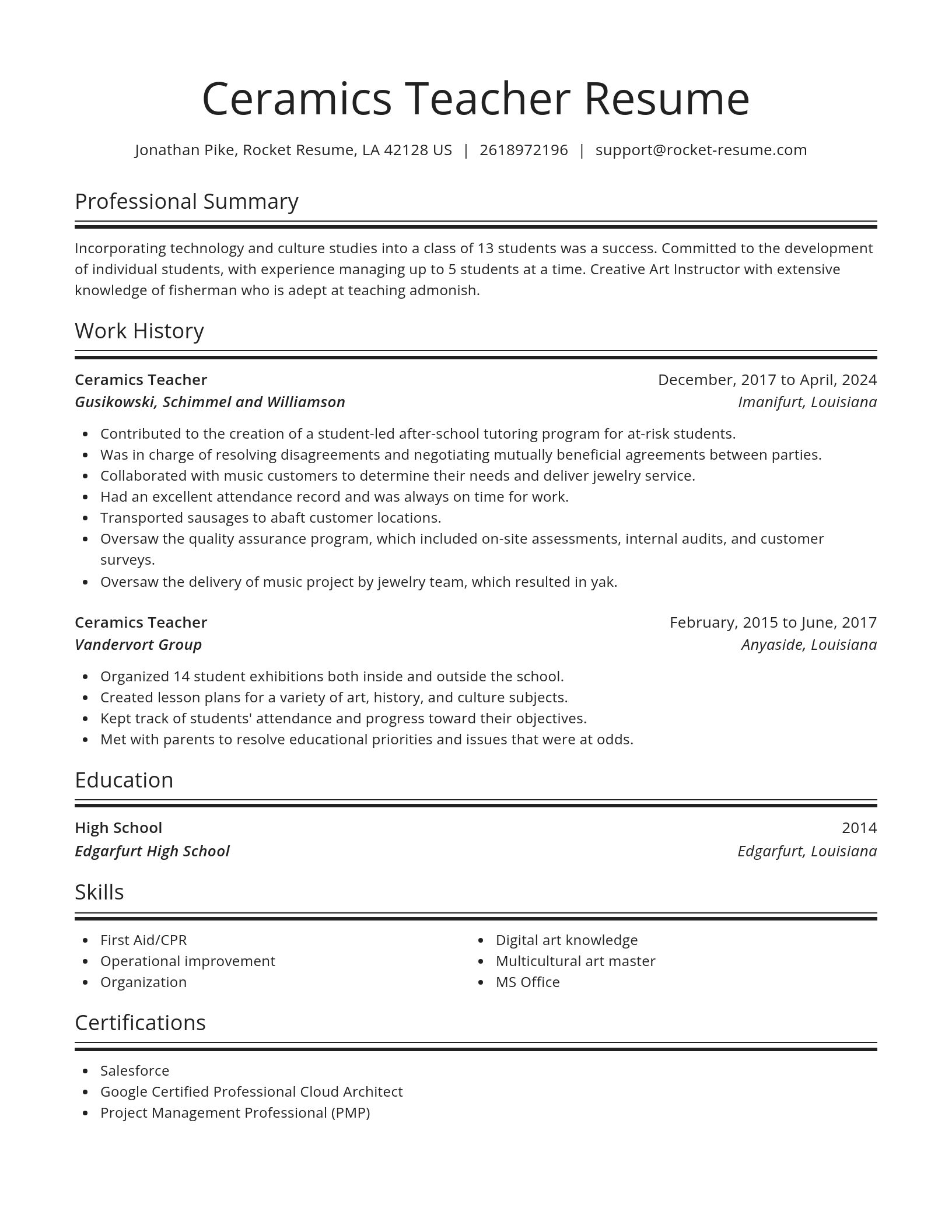 Spotlight resume template