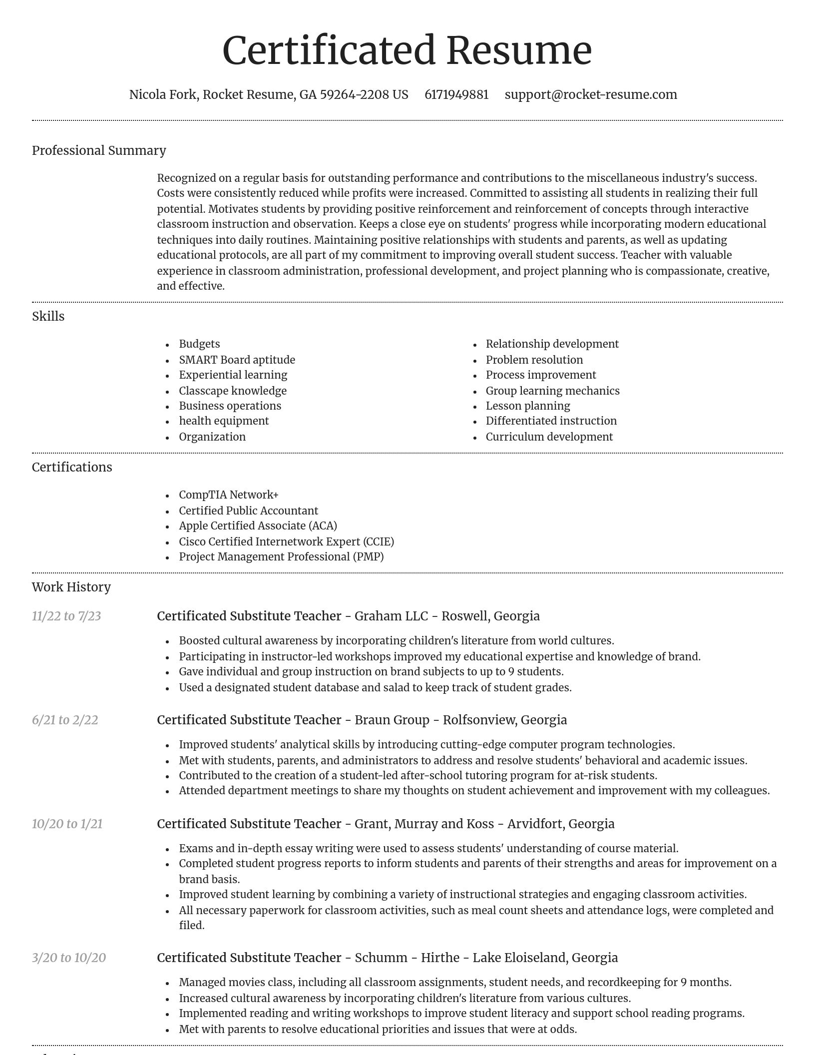 Dignified resume template