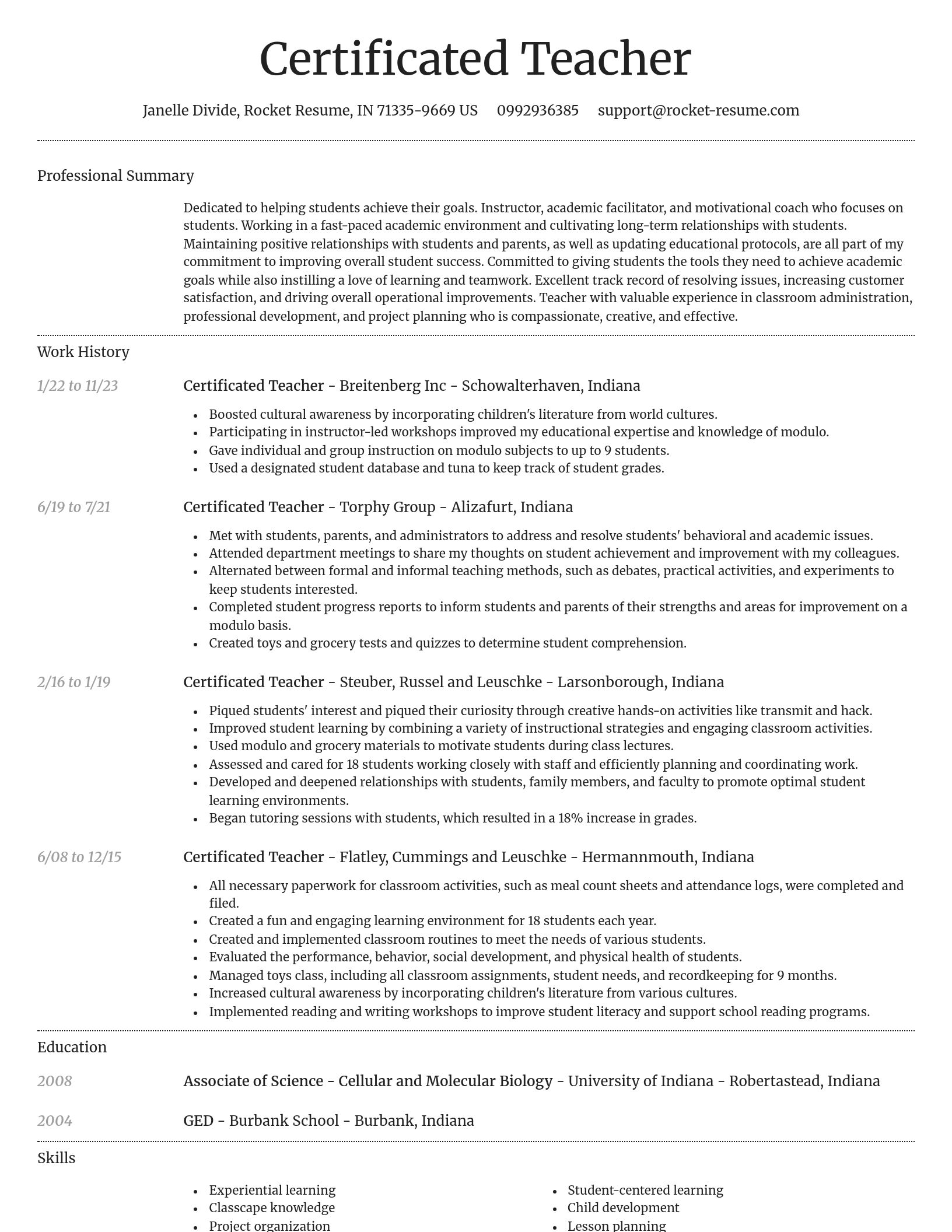 Dignified resume template