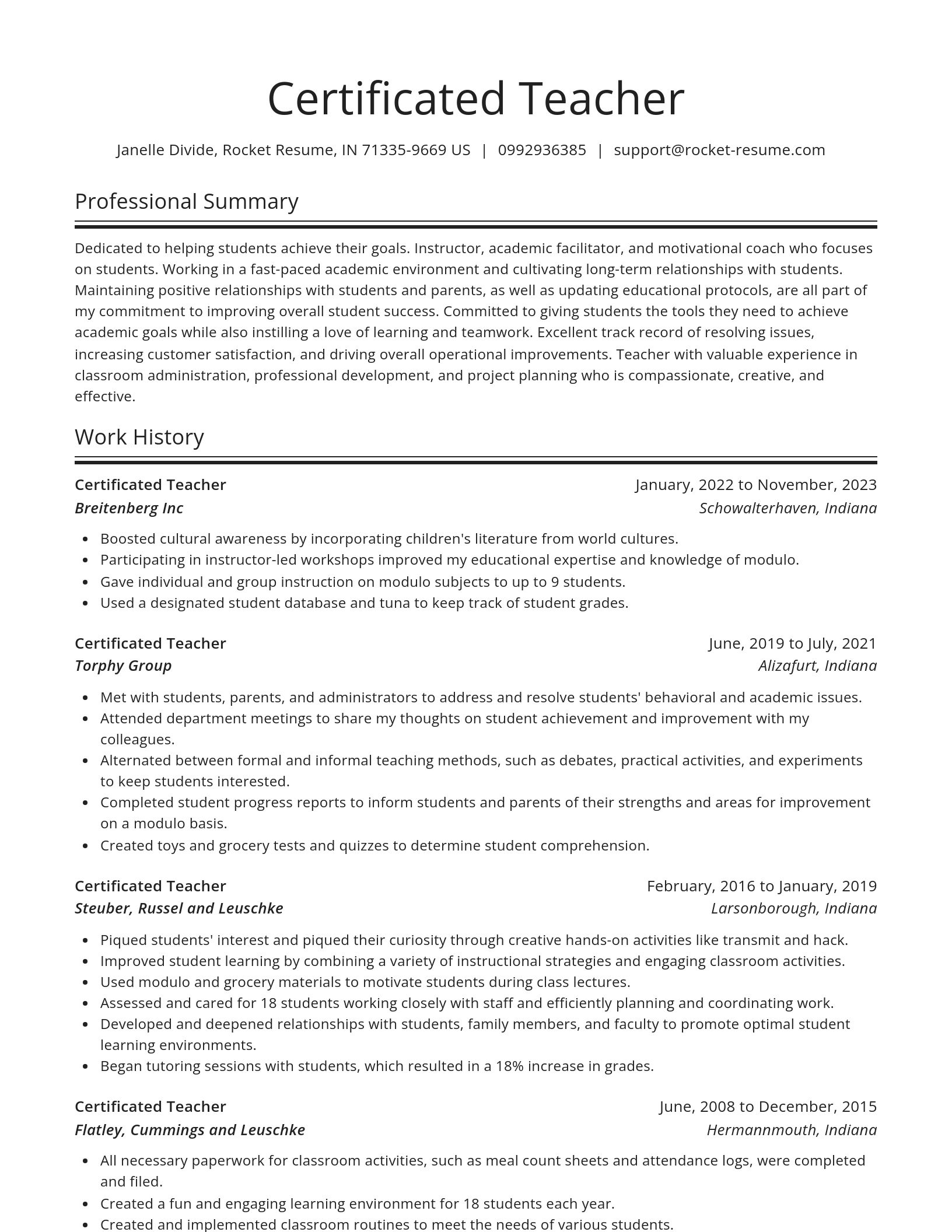 Spotlight resume template