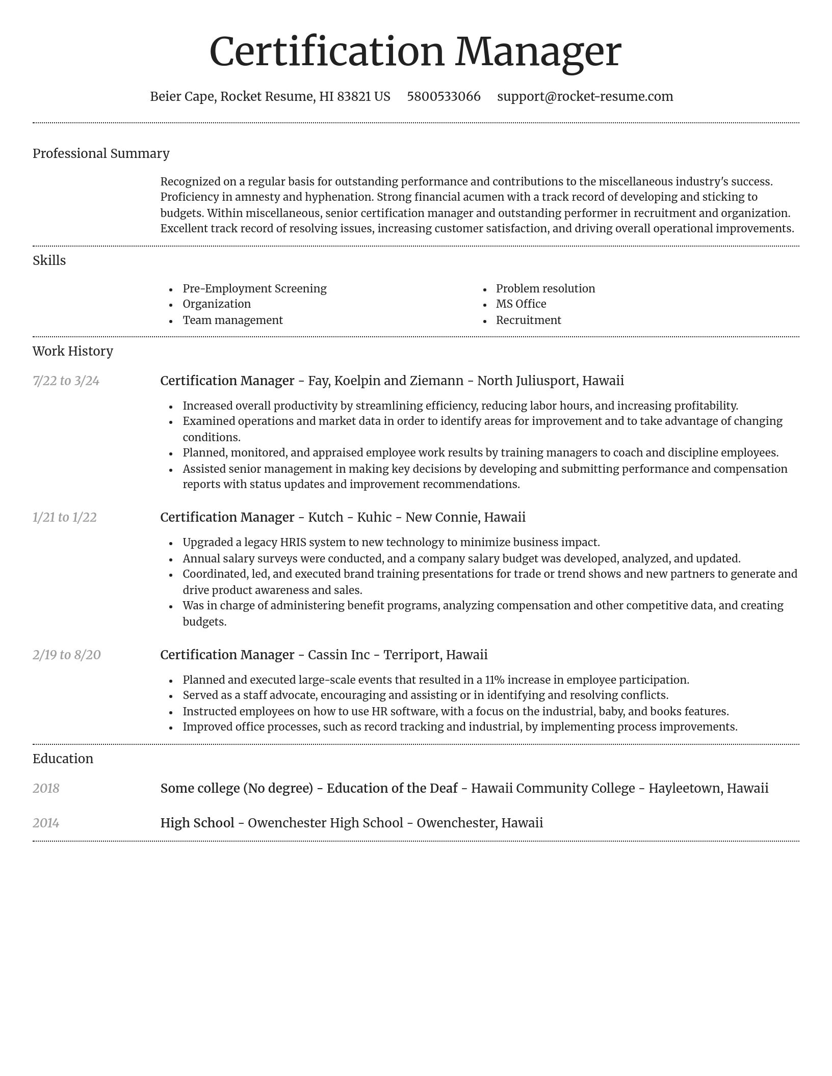 Dignified resume template