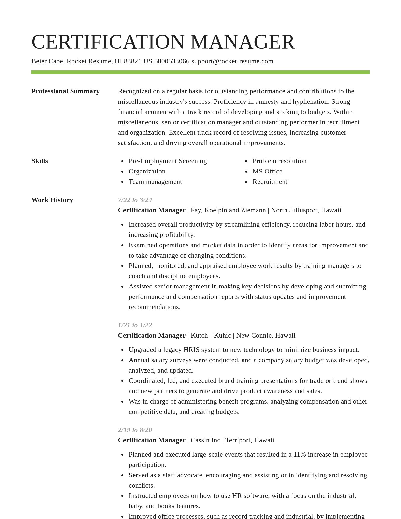 Smart resume template