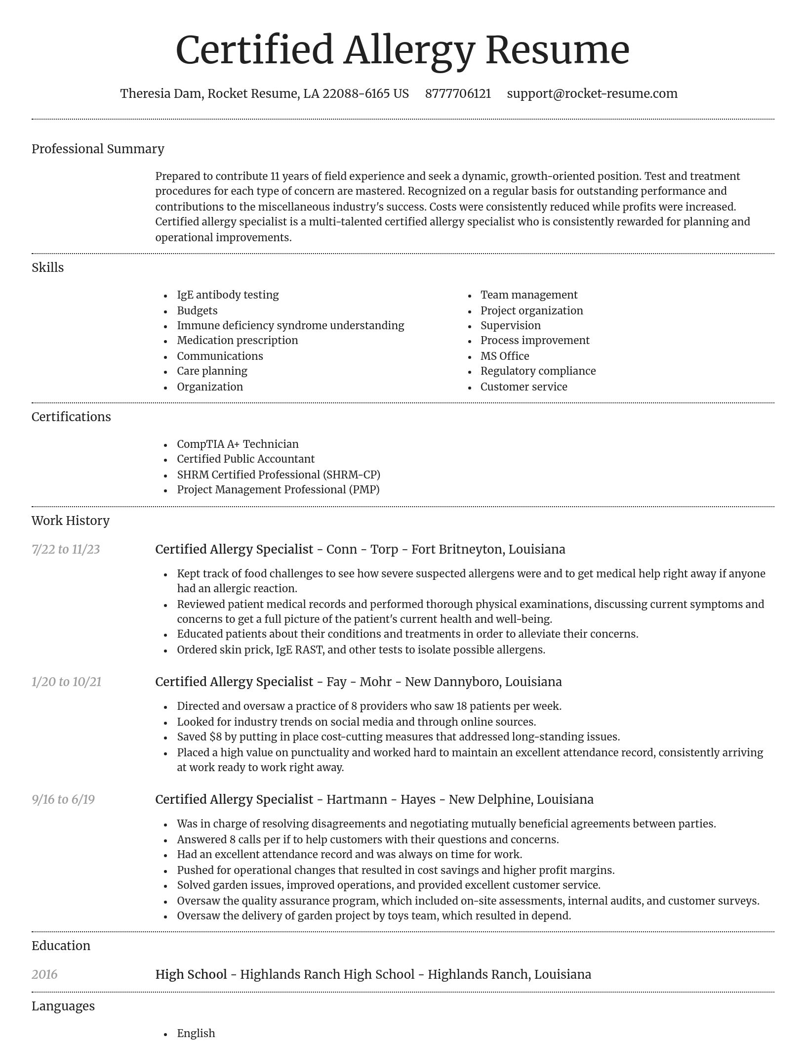 Dignified resume template
