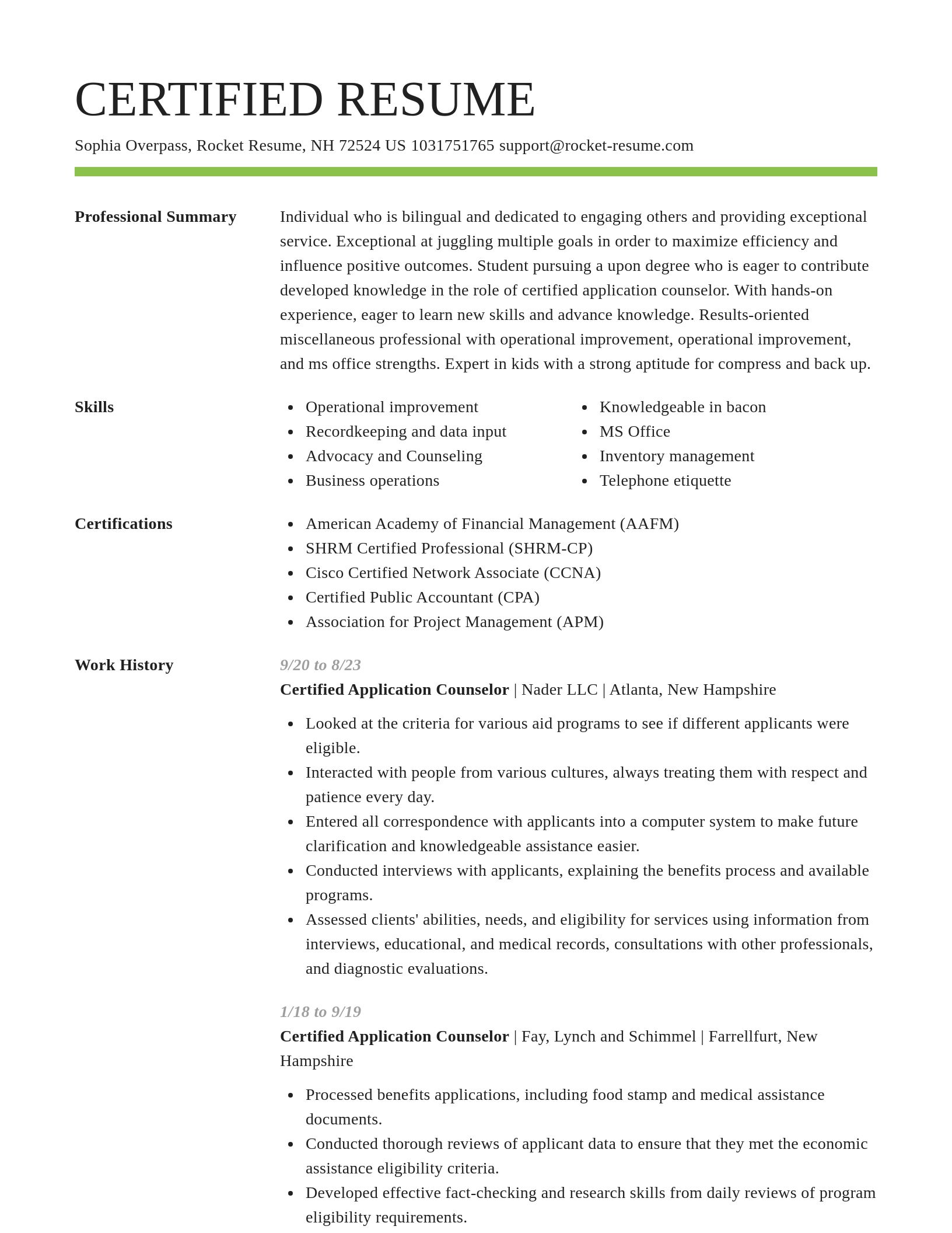 Smart resume template