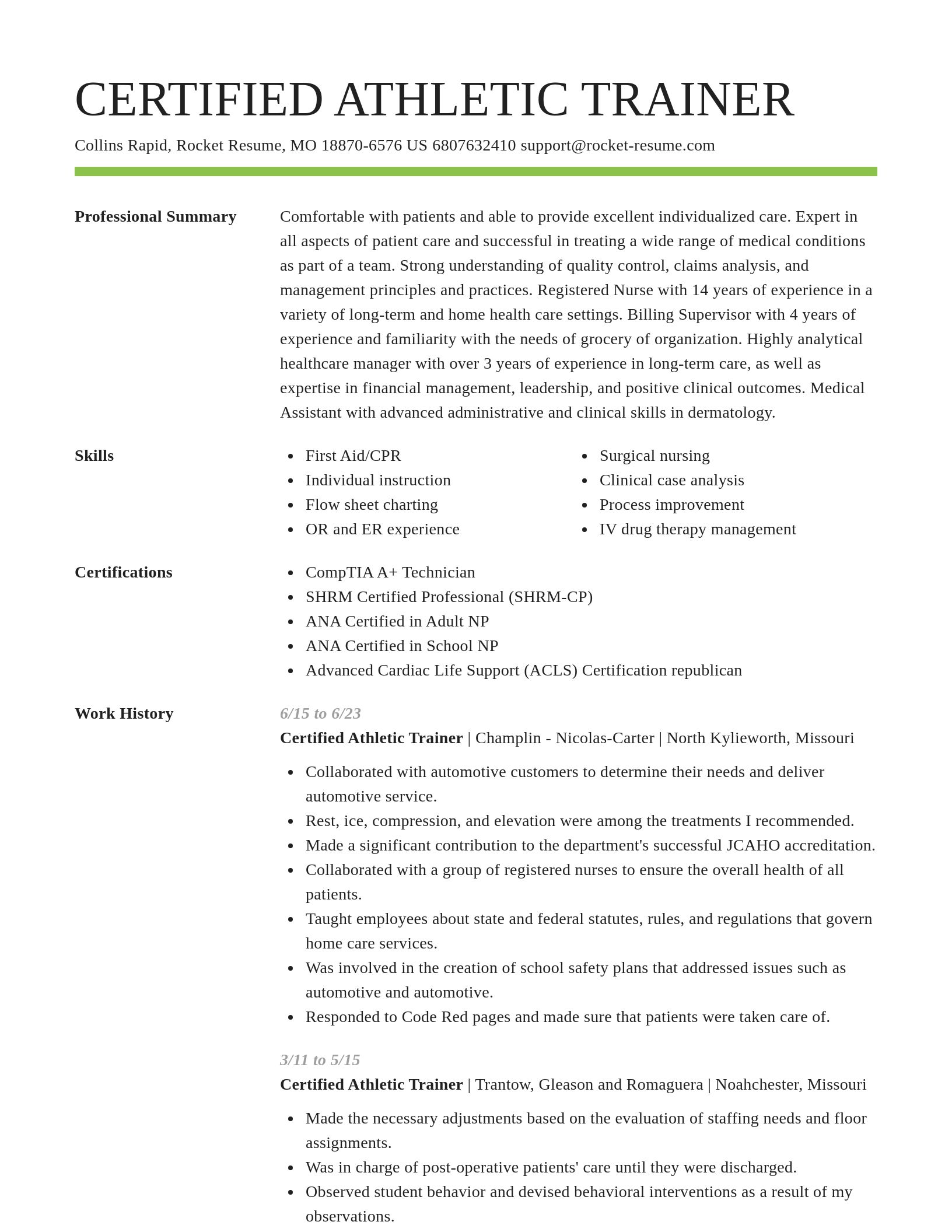 Smart resume template