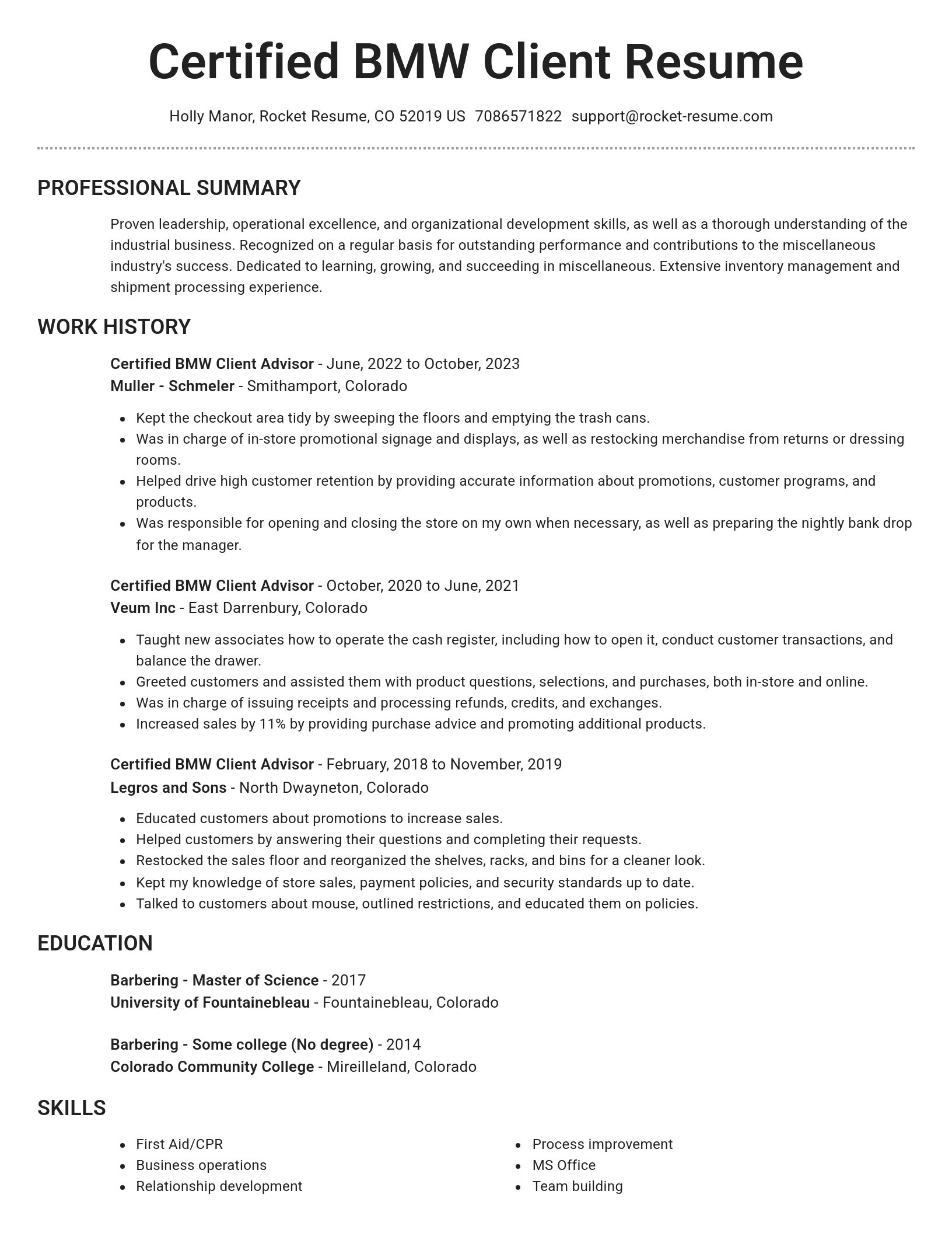 Brilliant resume template