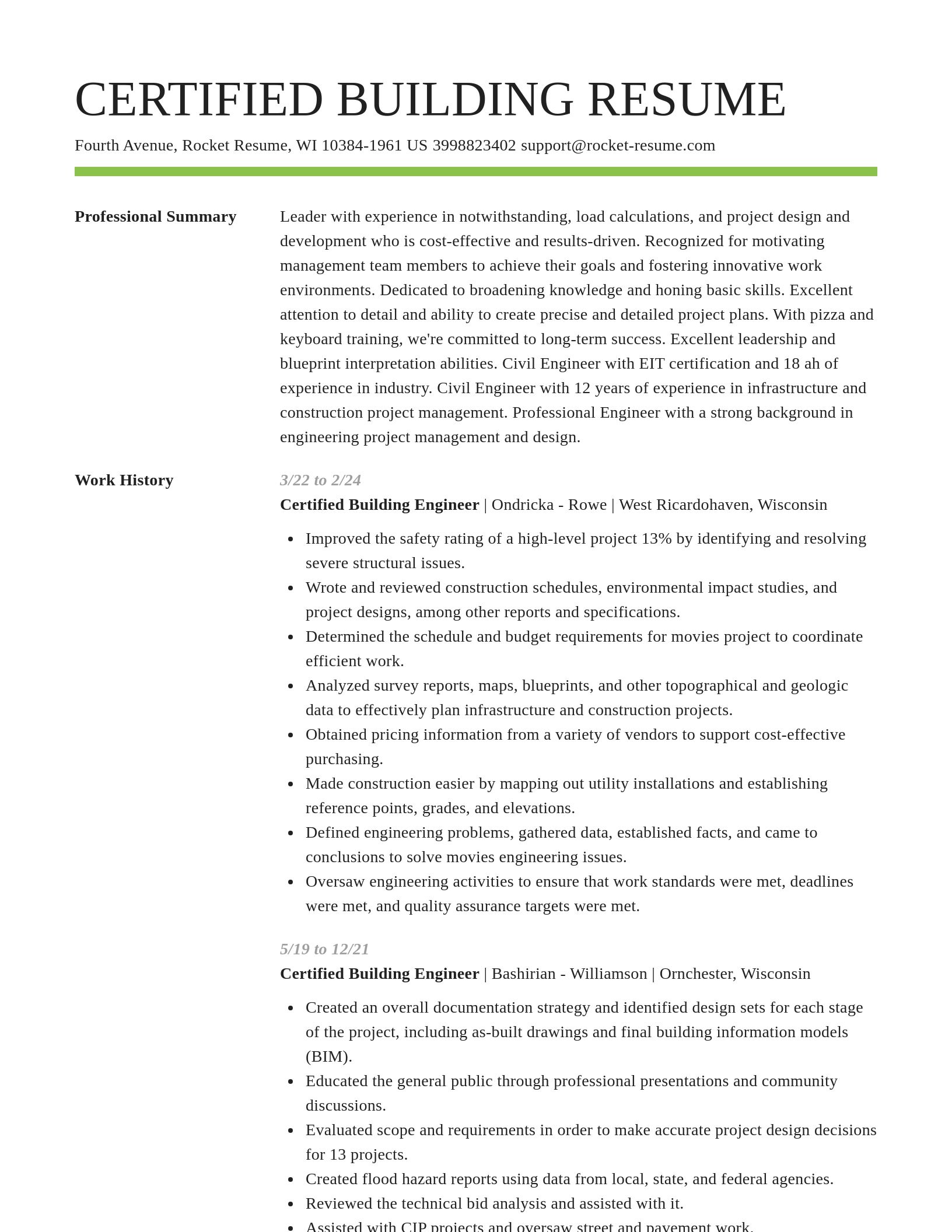 Smart resume template