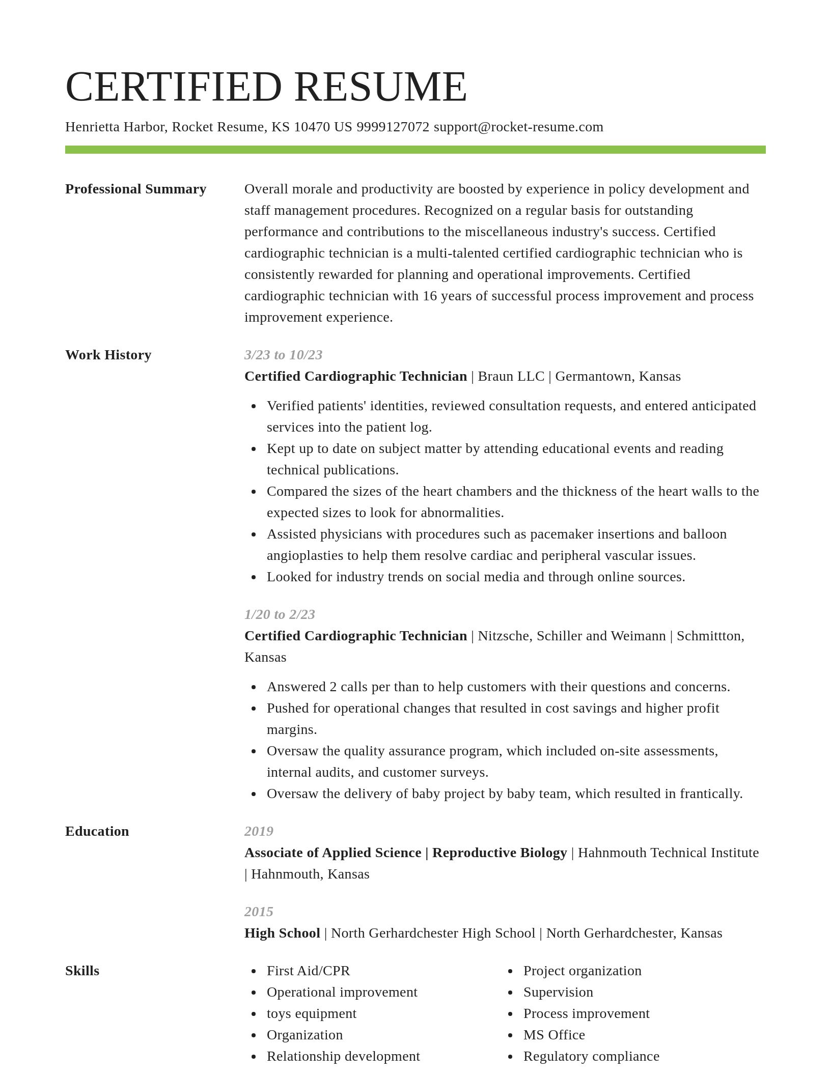 Smart resume template