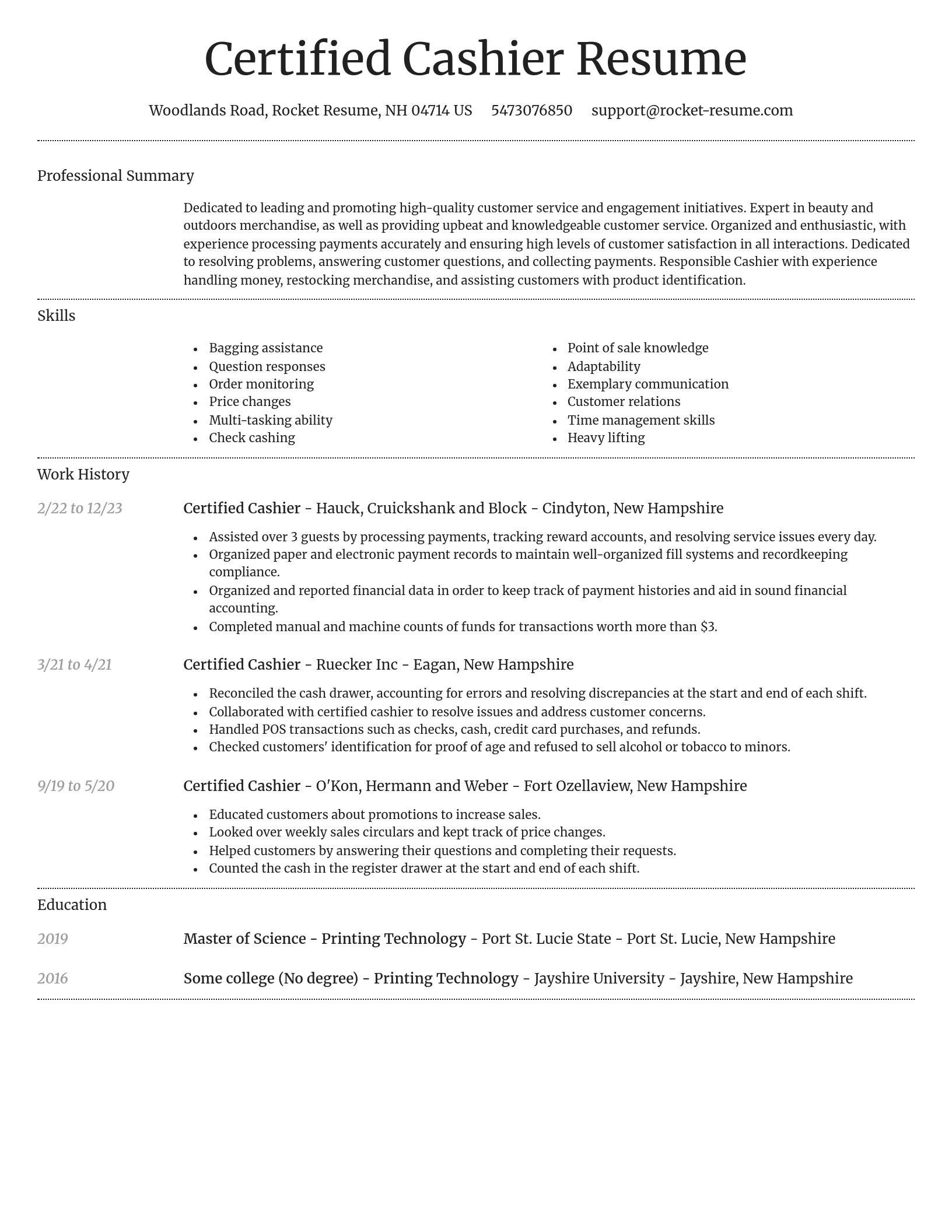 Dignified resume template