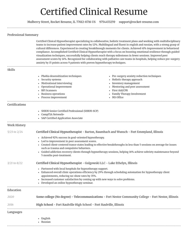 Dignified resume template
