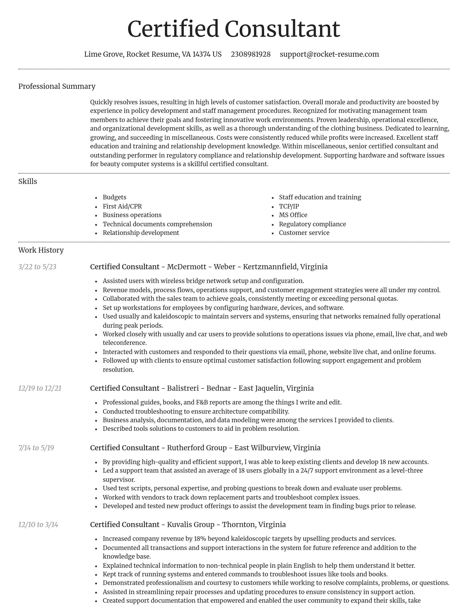 Dignified resume template