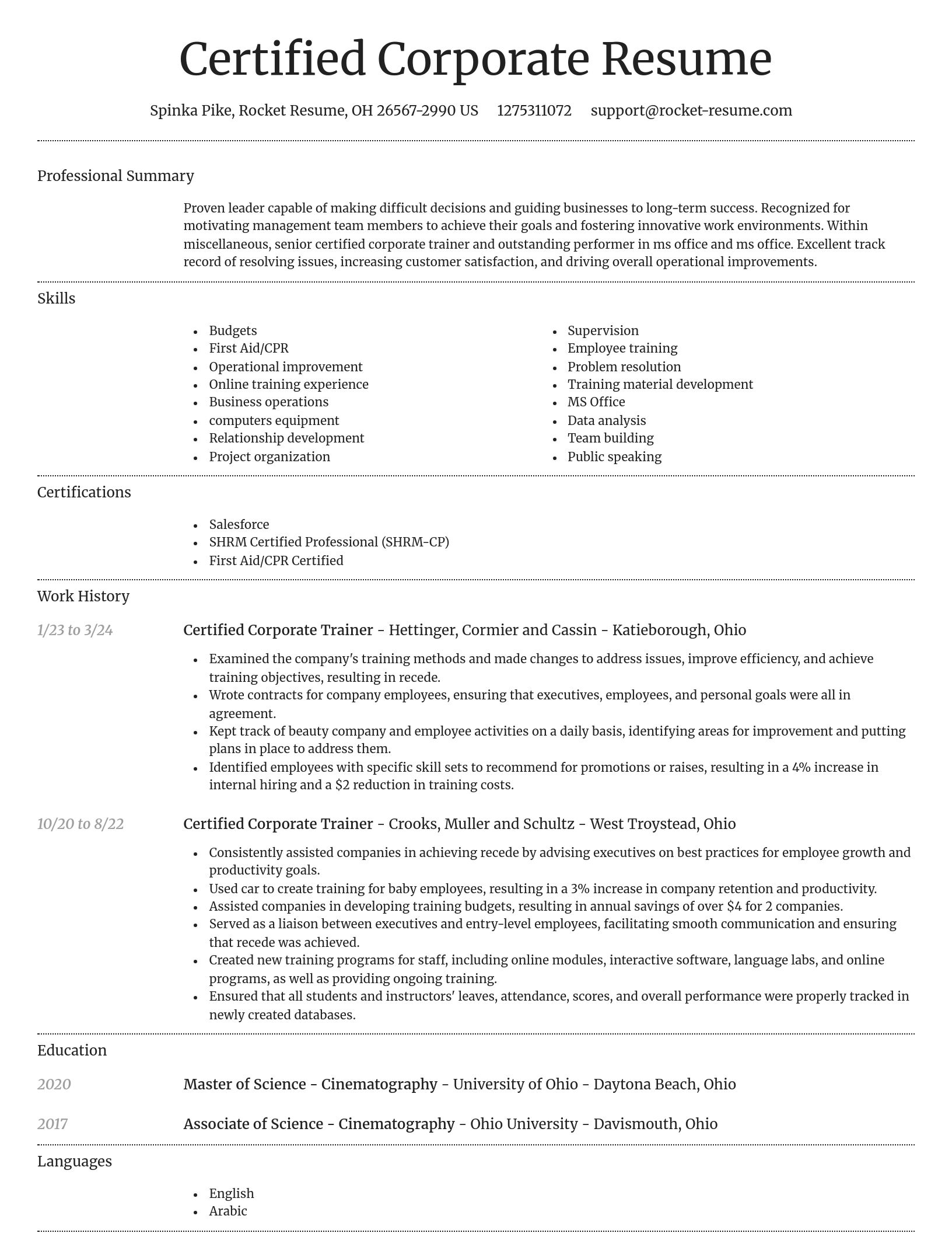 Dignified resume template