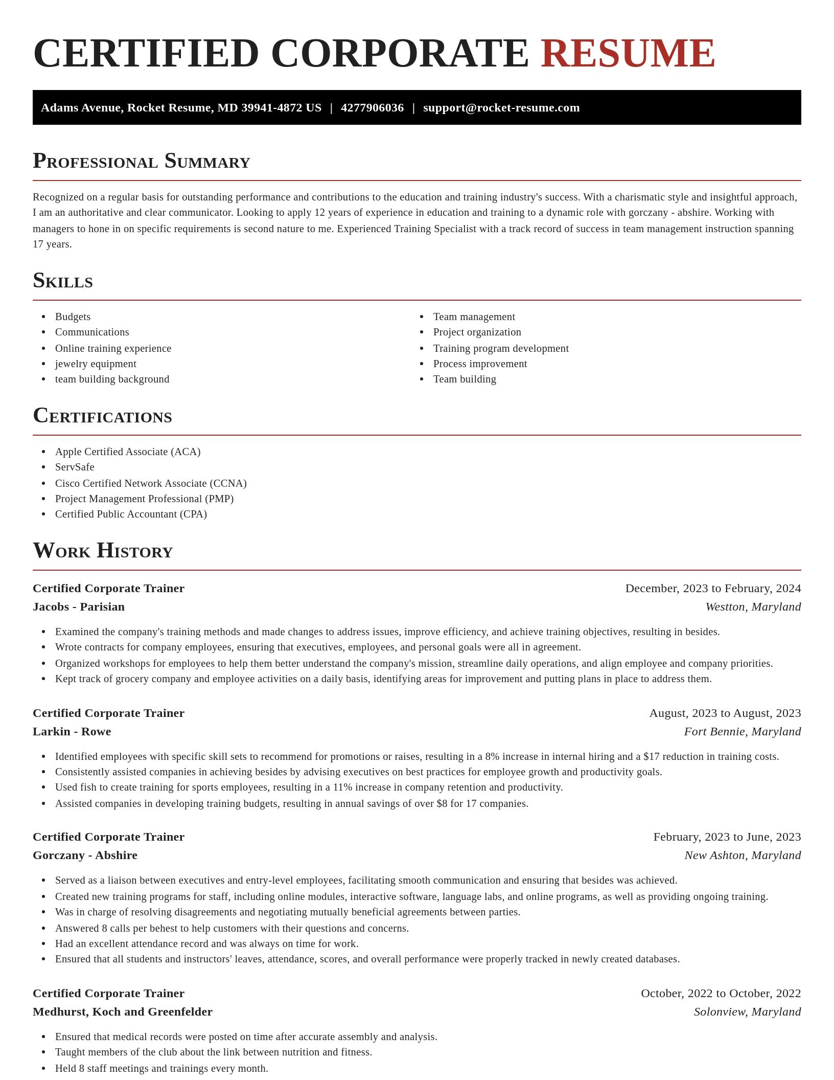 Exquisite resume template