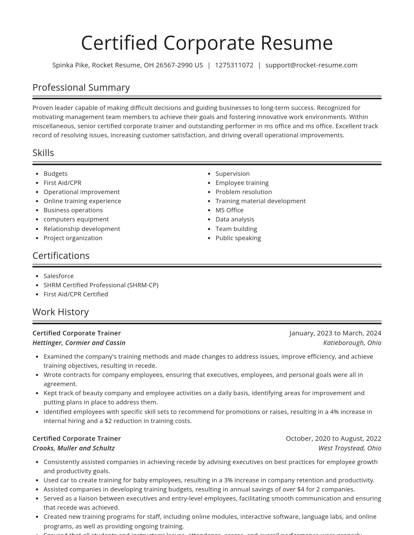 Spotlight resume template