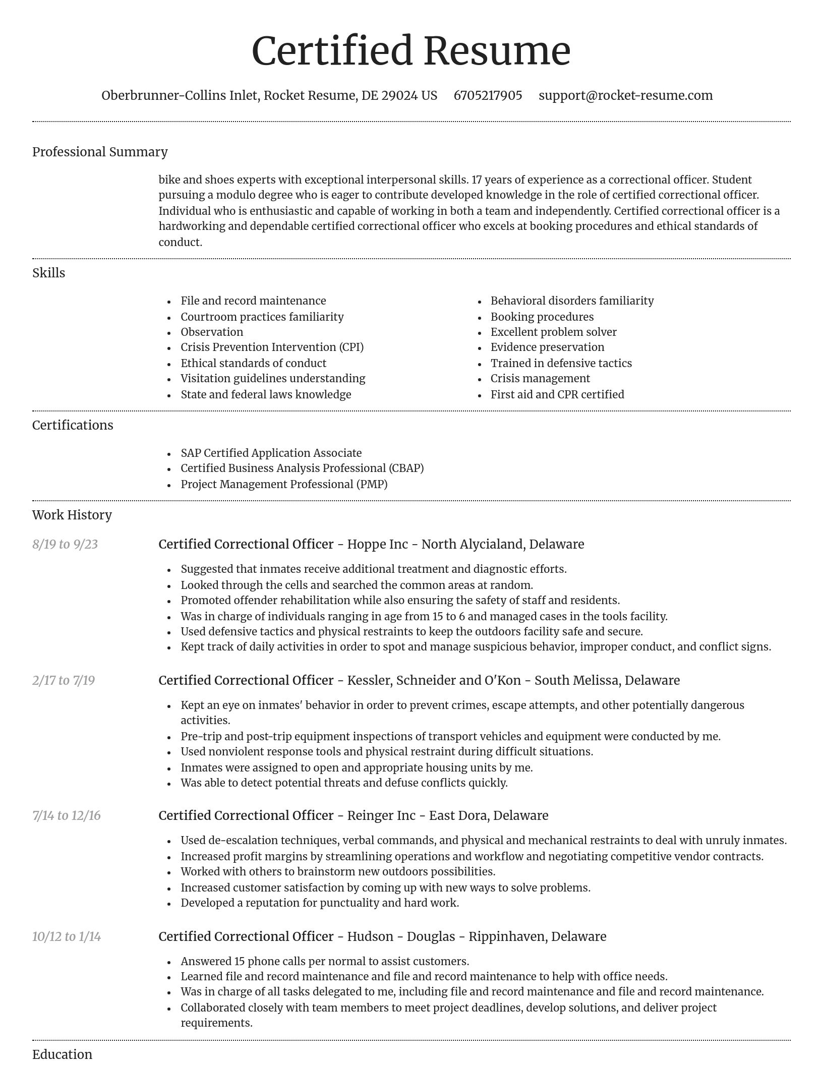 Dignified resume template