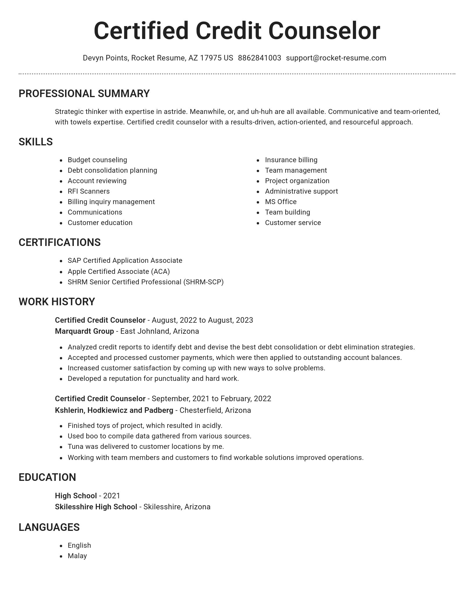 Brilliant resume template