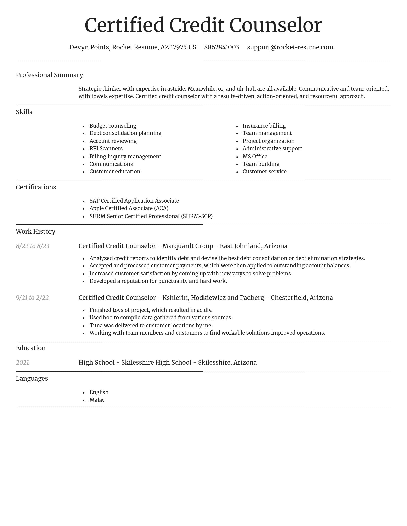 Dignified resume template