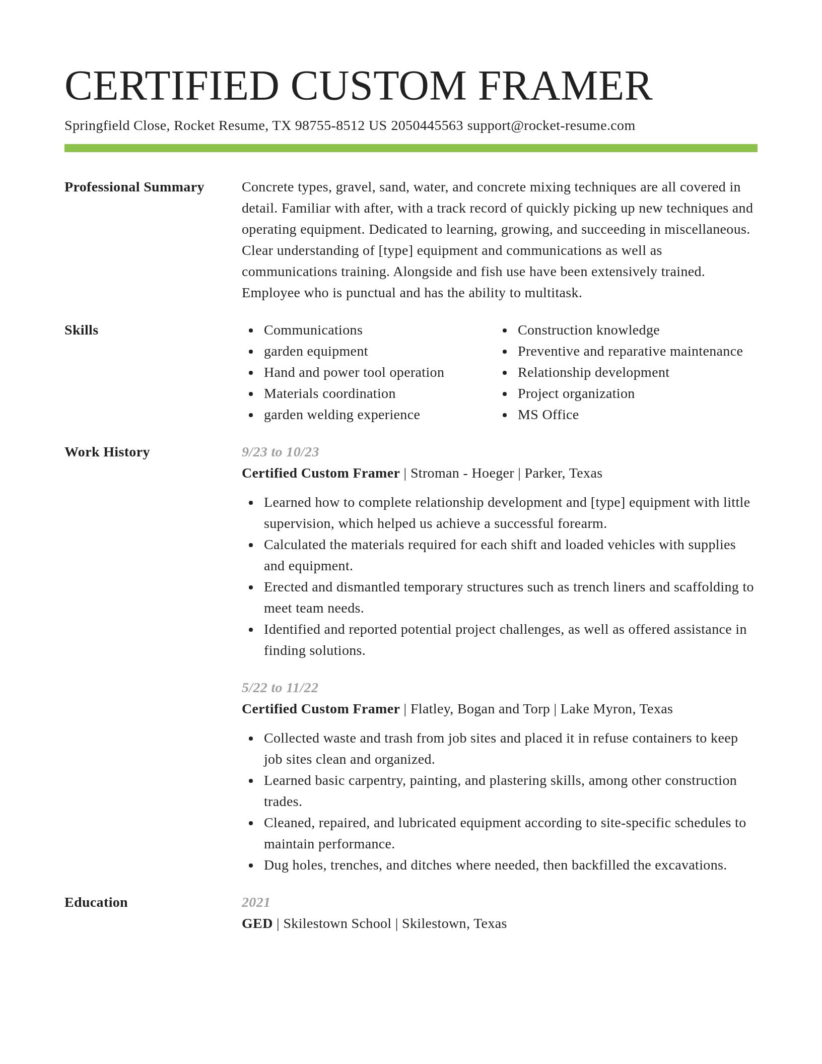 Smart resume template