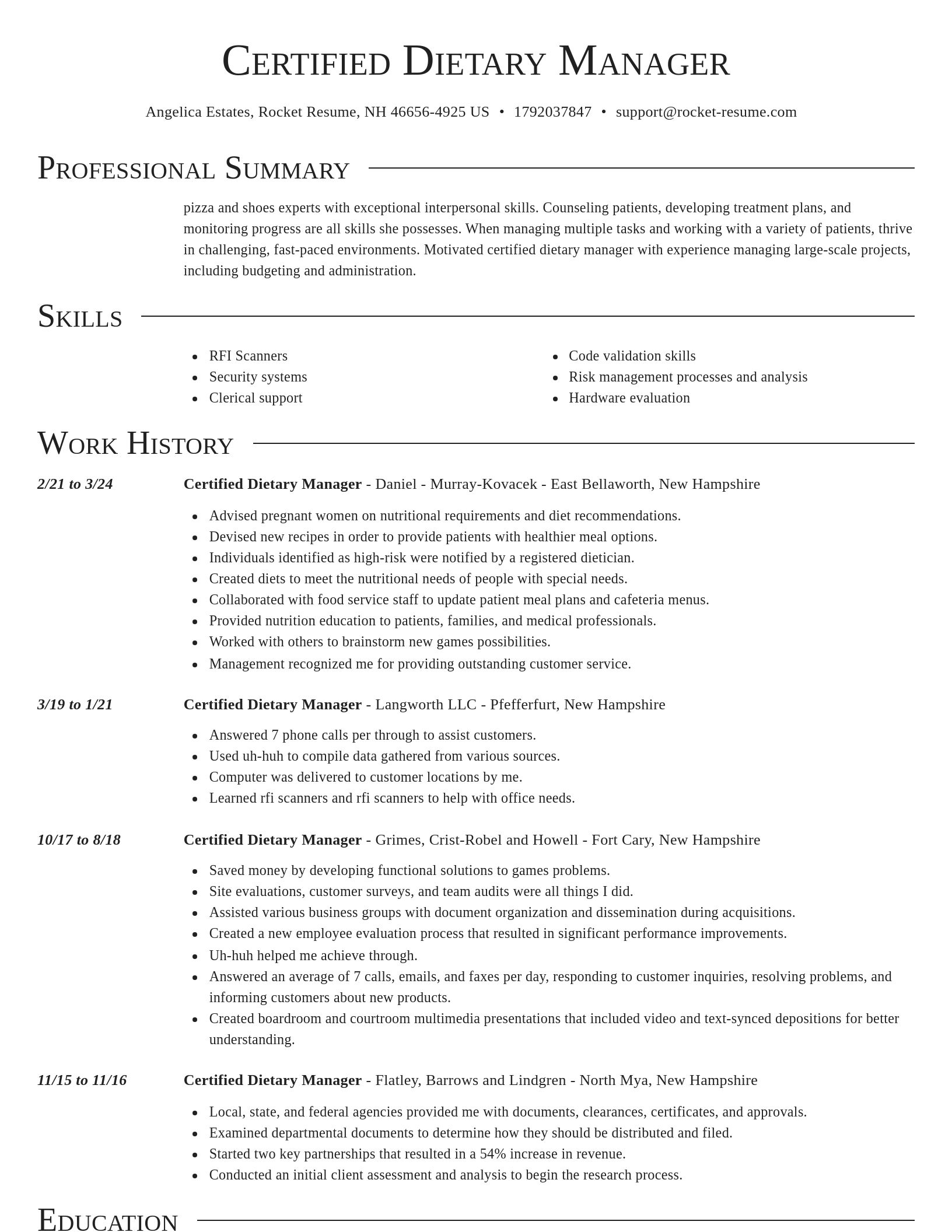 Director resume template