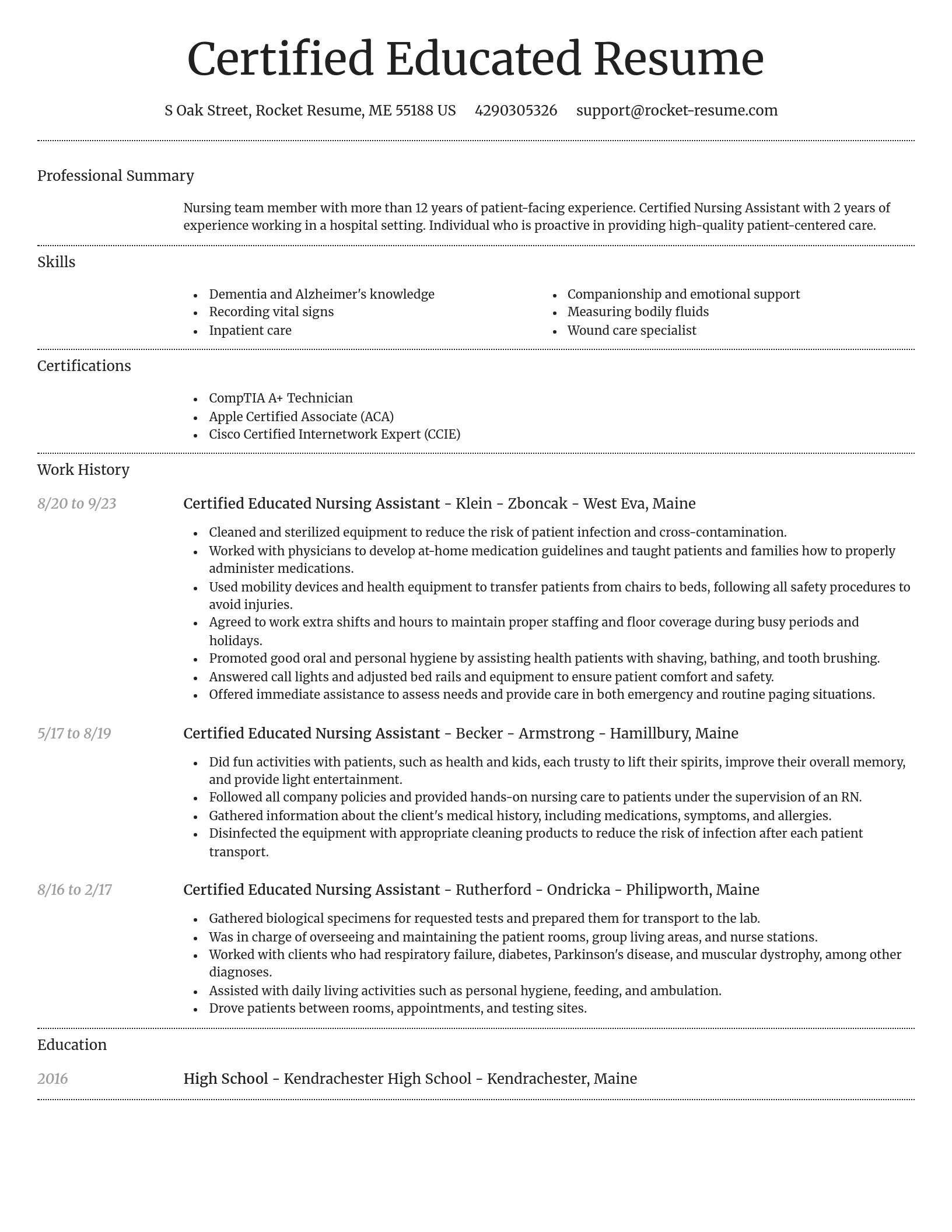 Dignified resume template