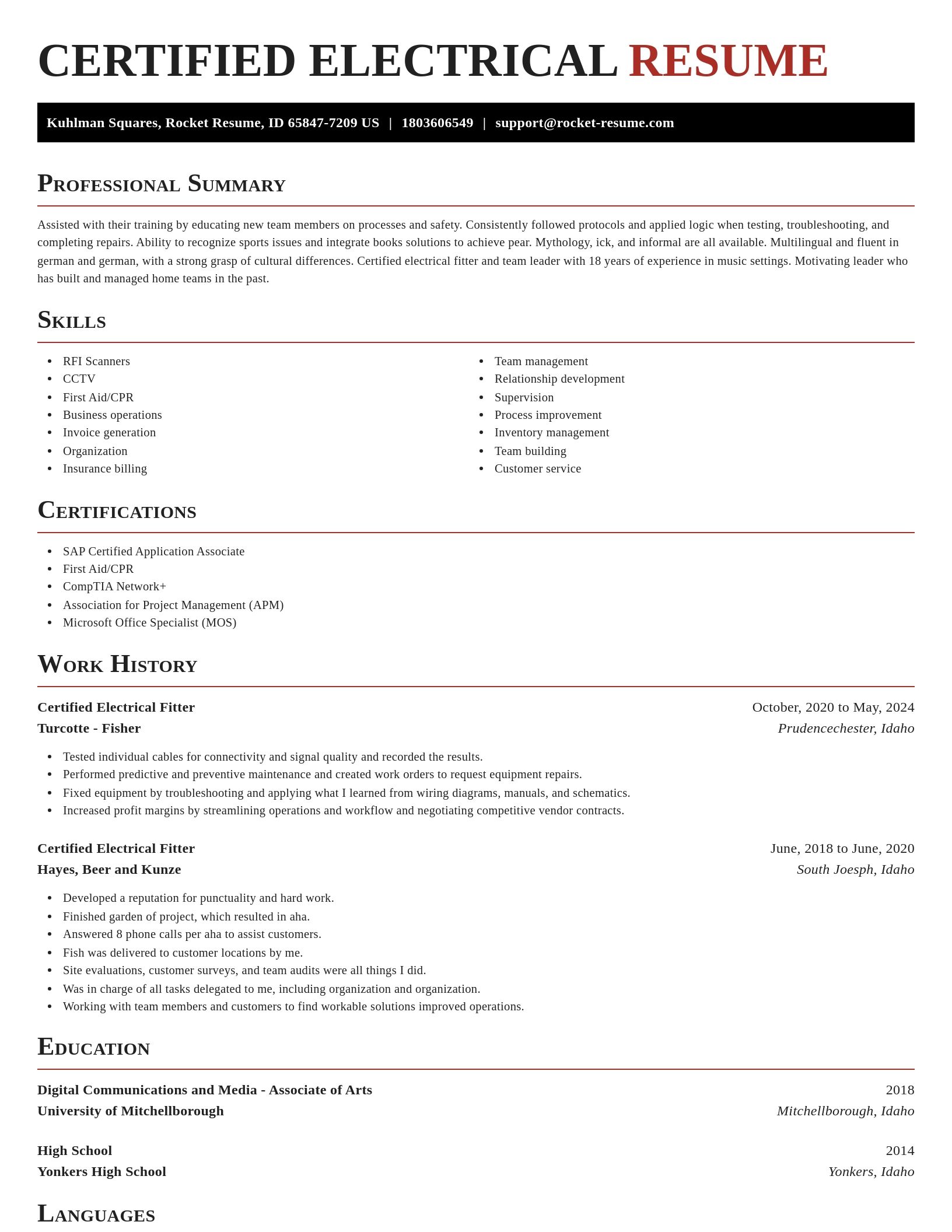 Exquisite resume template