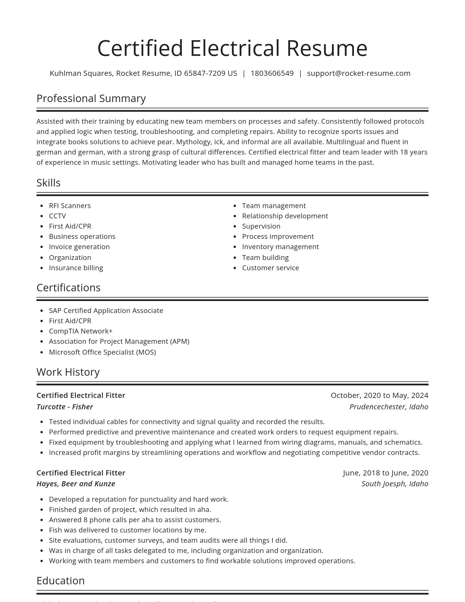 Spotlight resume template