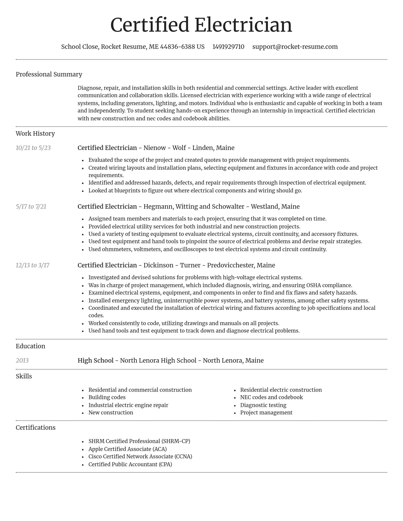 Dignified resume template