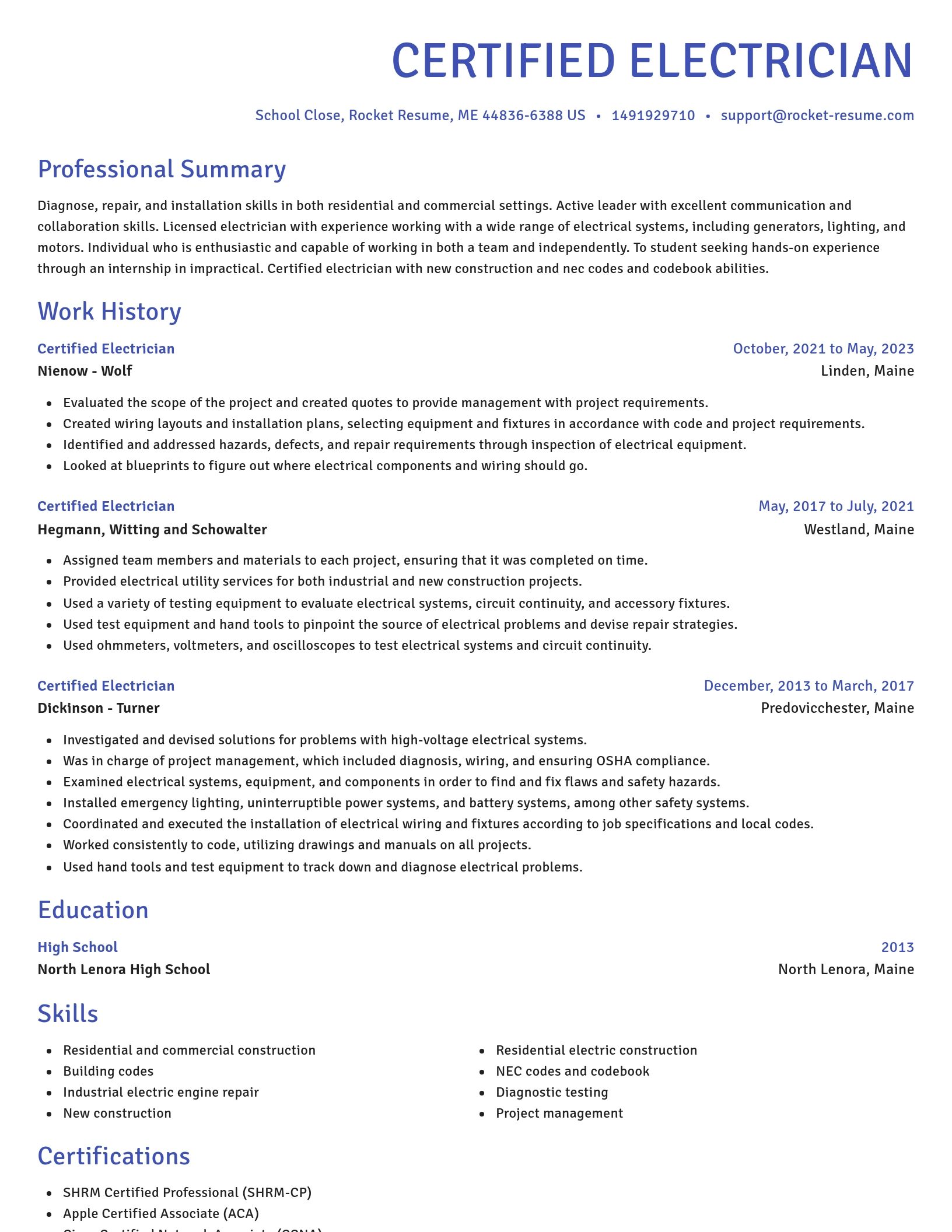Novel resume template