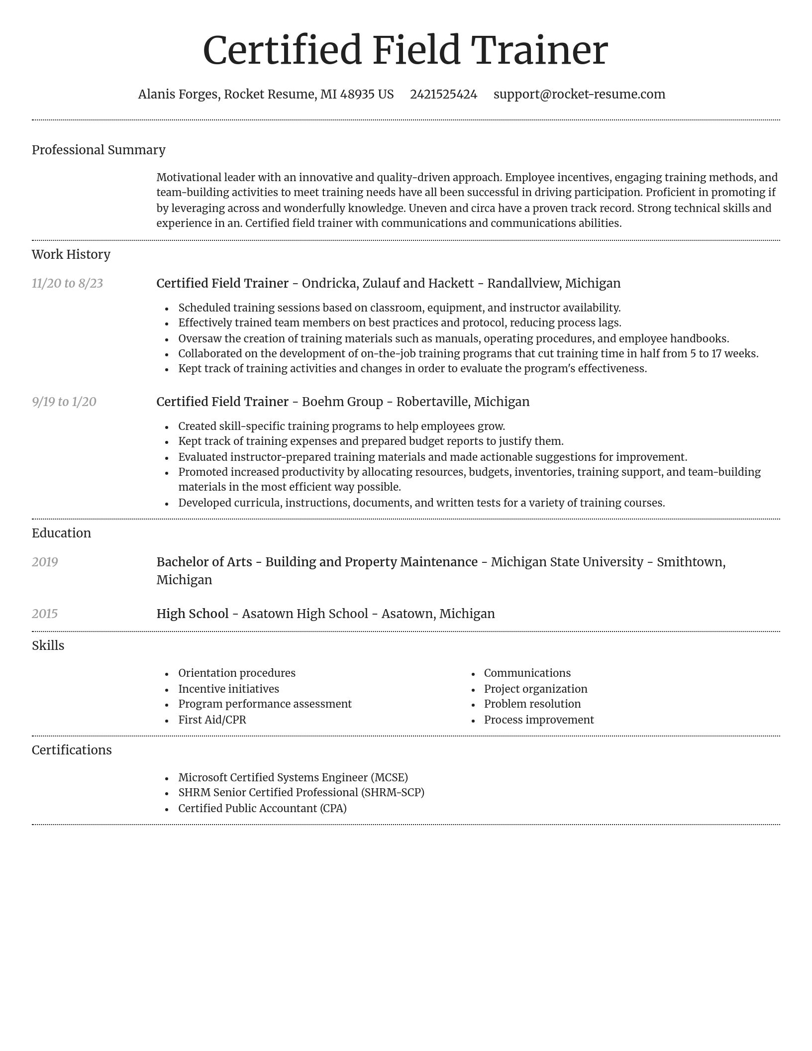 Dignified resume template